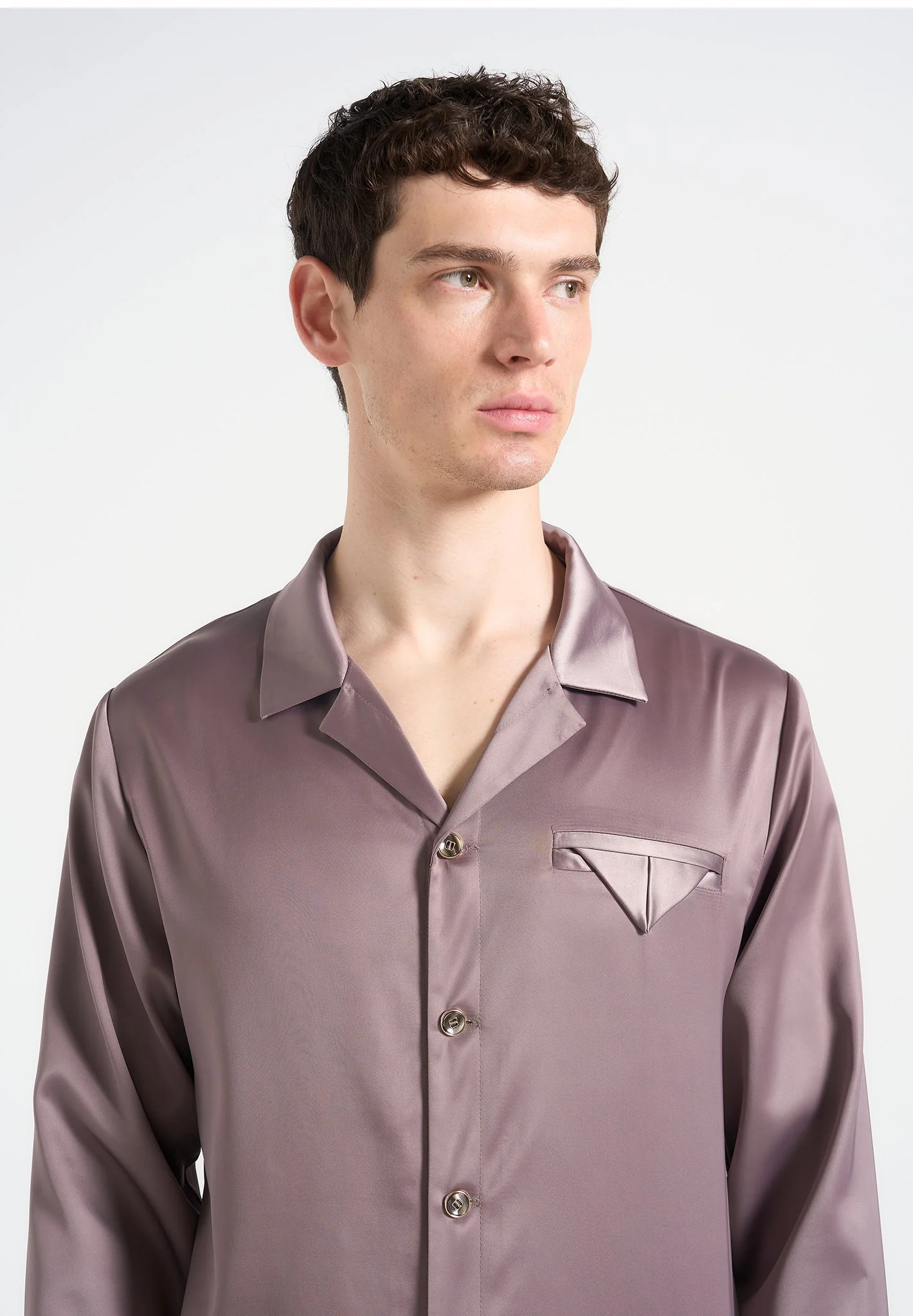 Constant - Satin Overshirt - Taupe - Image 3
