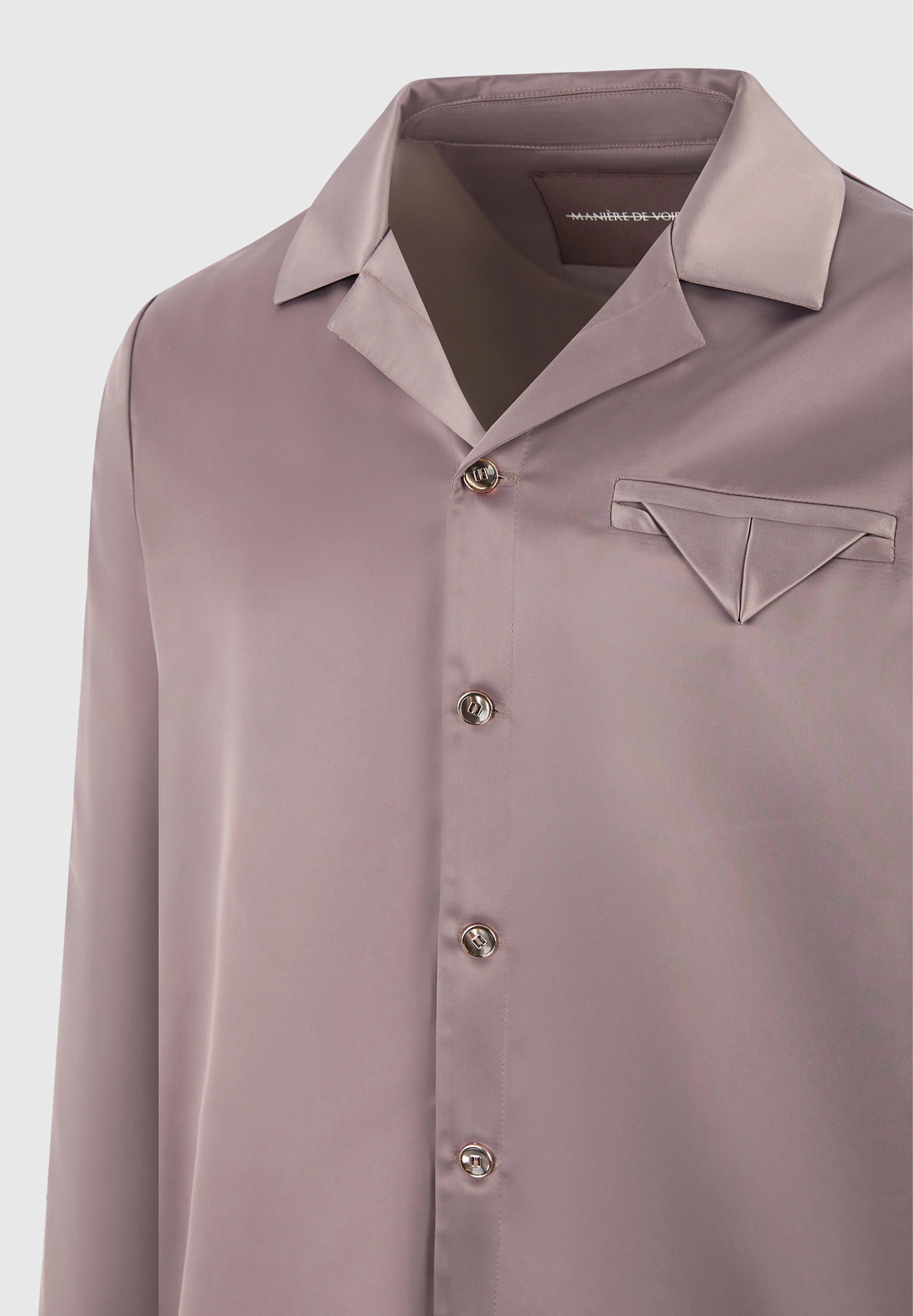 Constant - Satin Overshirt - Taupe - Image 7