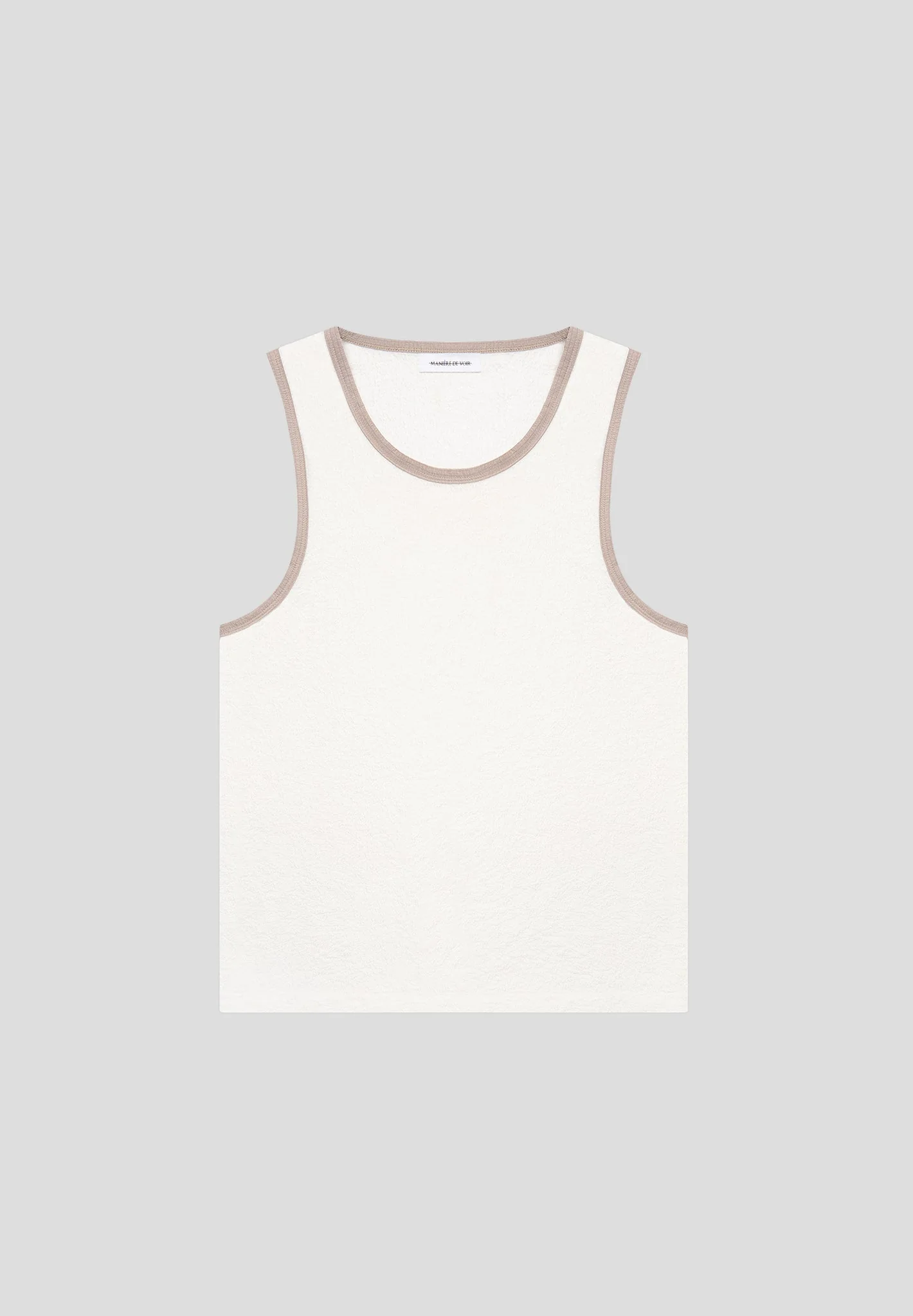 Seersucker Vest - White/Beige - Image 2