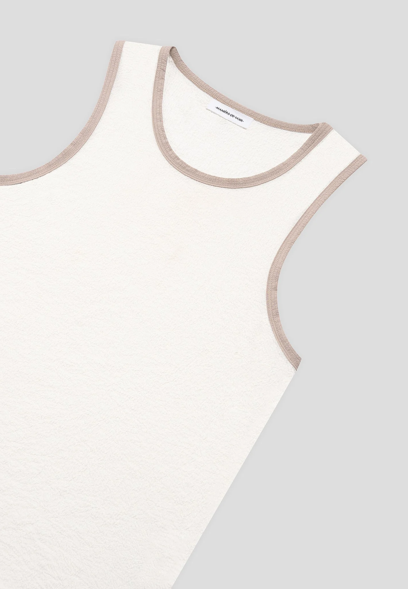 Seersucker Vest - White/Beige - Image 6