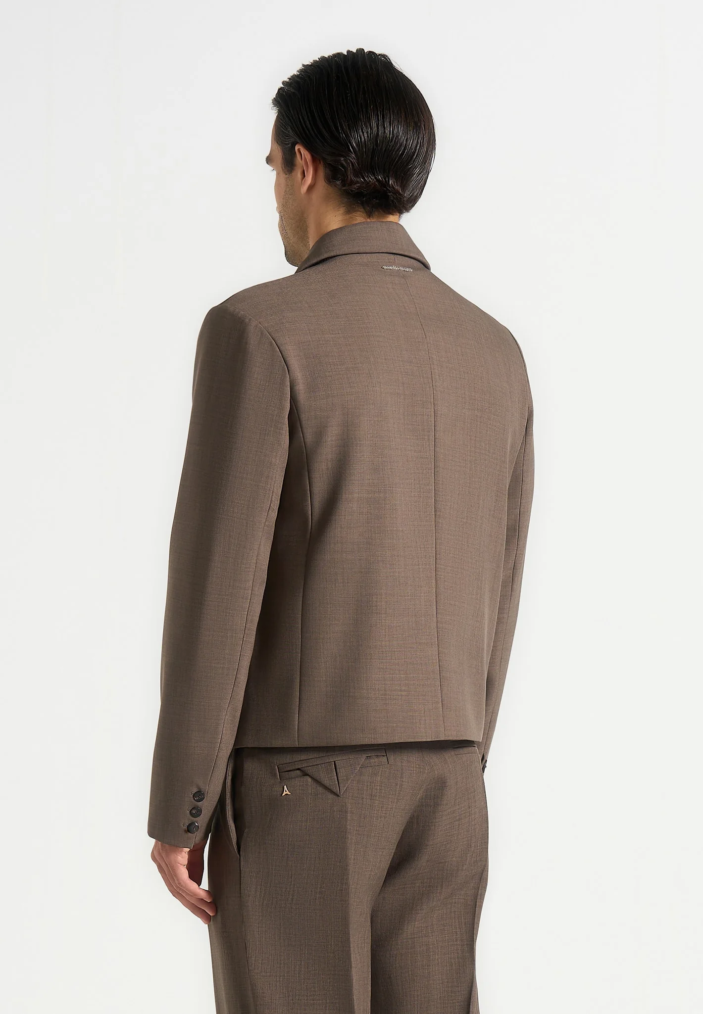 Silas - Tailored Cropped Blazer - Taupe - Image 4