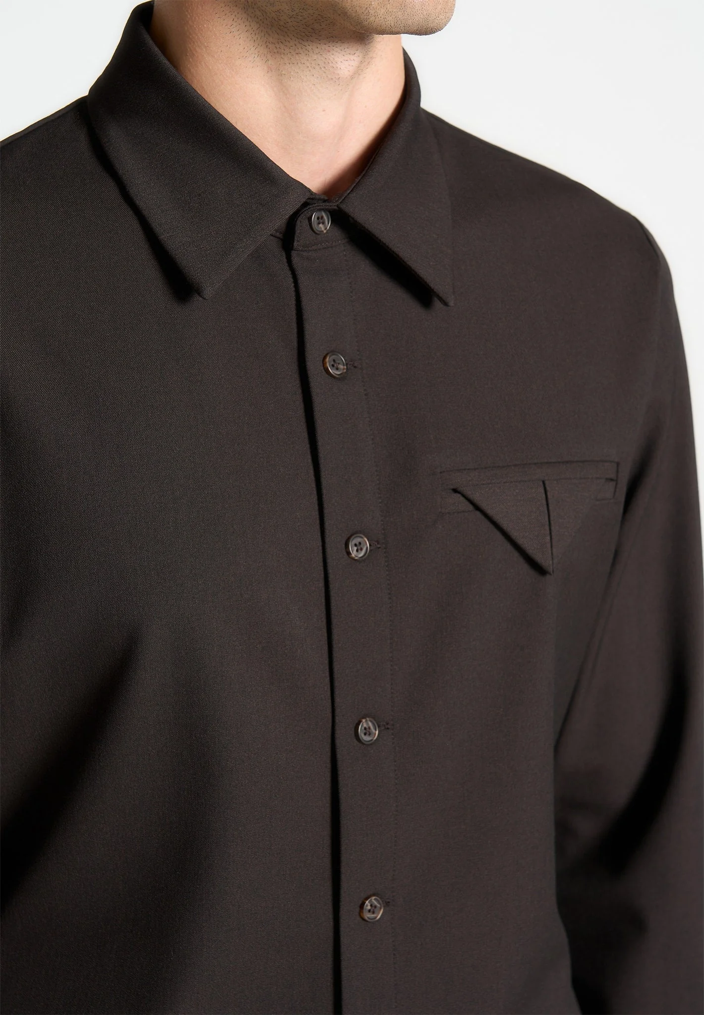 Tom - Slim Fit Tailored Stretch Dress Shirt - Brown - Image 6