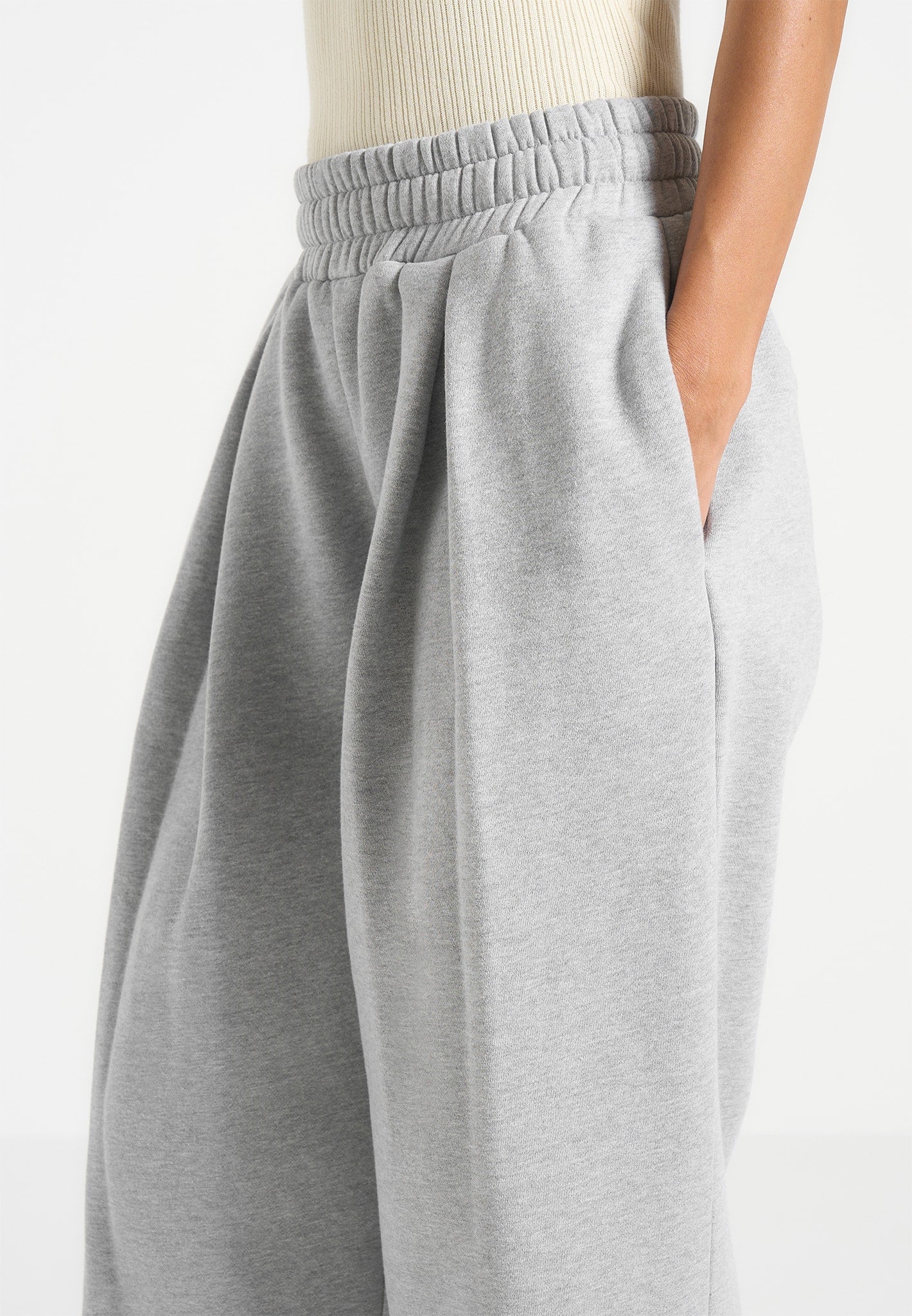 Fanny - Straight Leg Box Pleat Joggers - Grey - Image 3