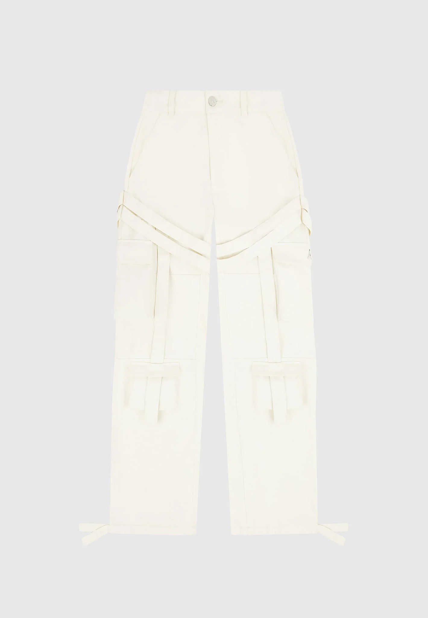 Strap Detail Cargo Pants - Cream - Image 2