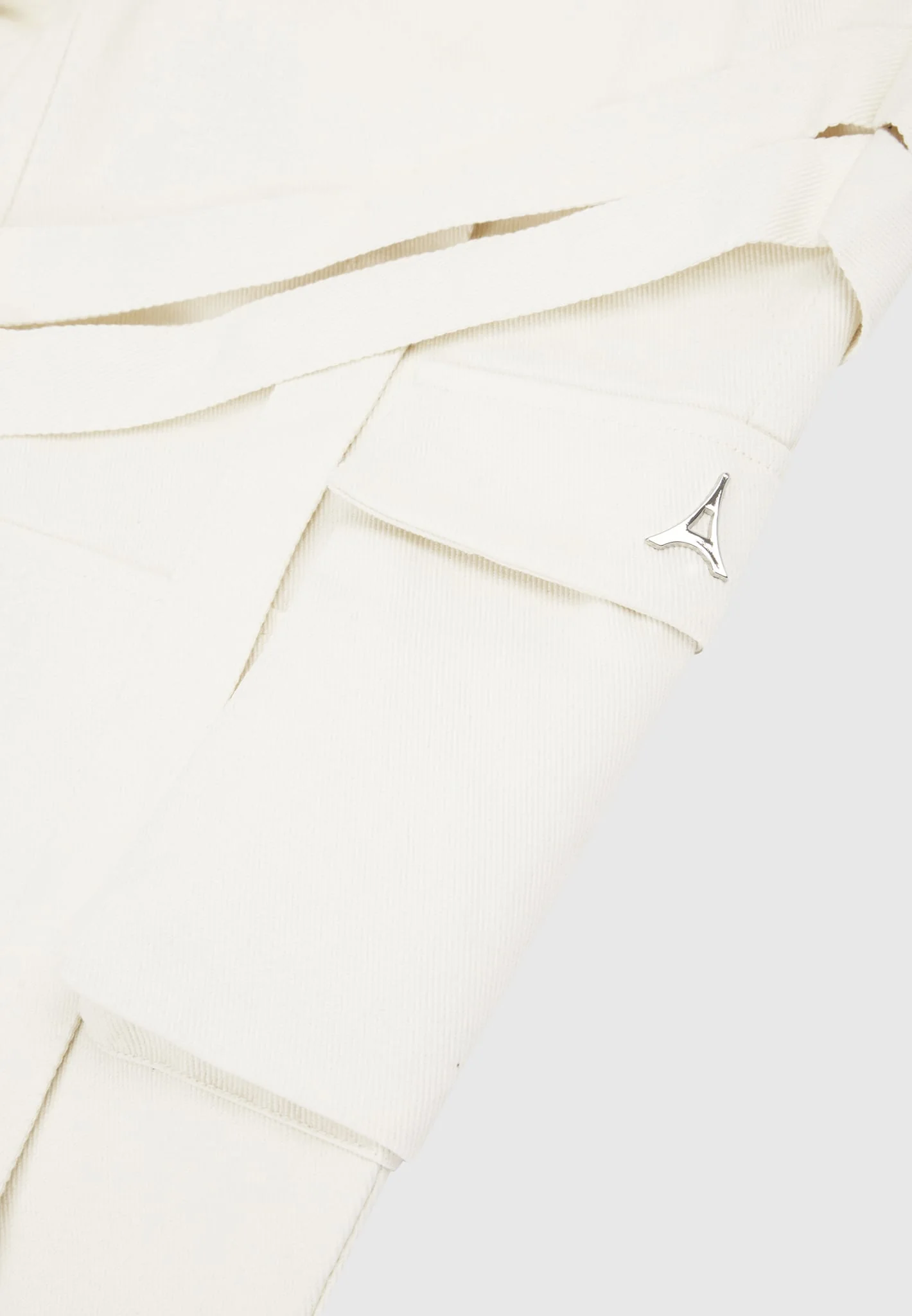 Strap Detail Cargo Pants - Cream - Image 7