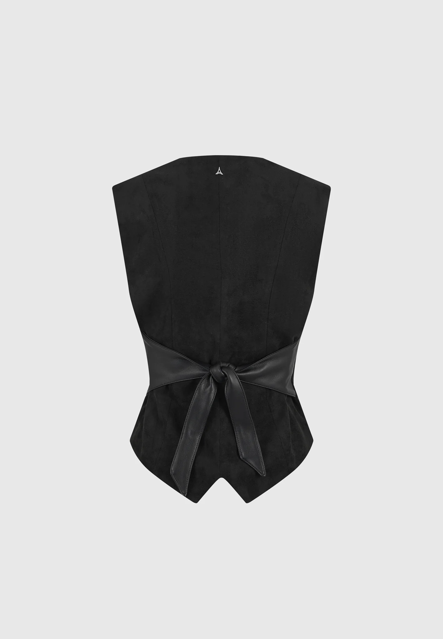 Christine - Suede Cinch Waistcoat - Black - Image 8