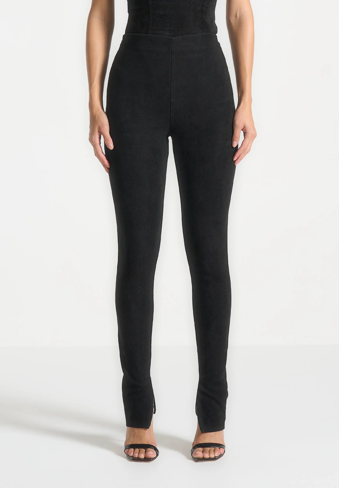 Suede Leggings - Black - Image 4