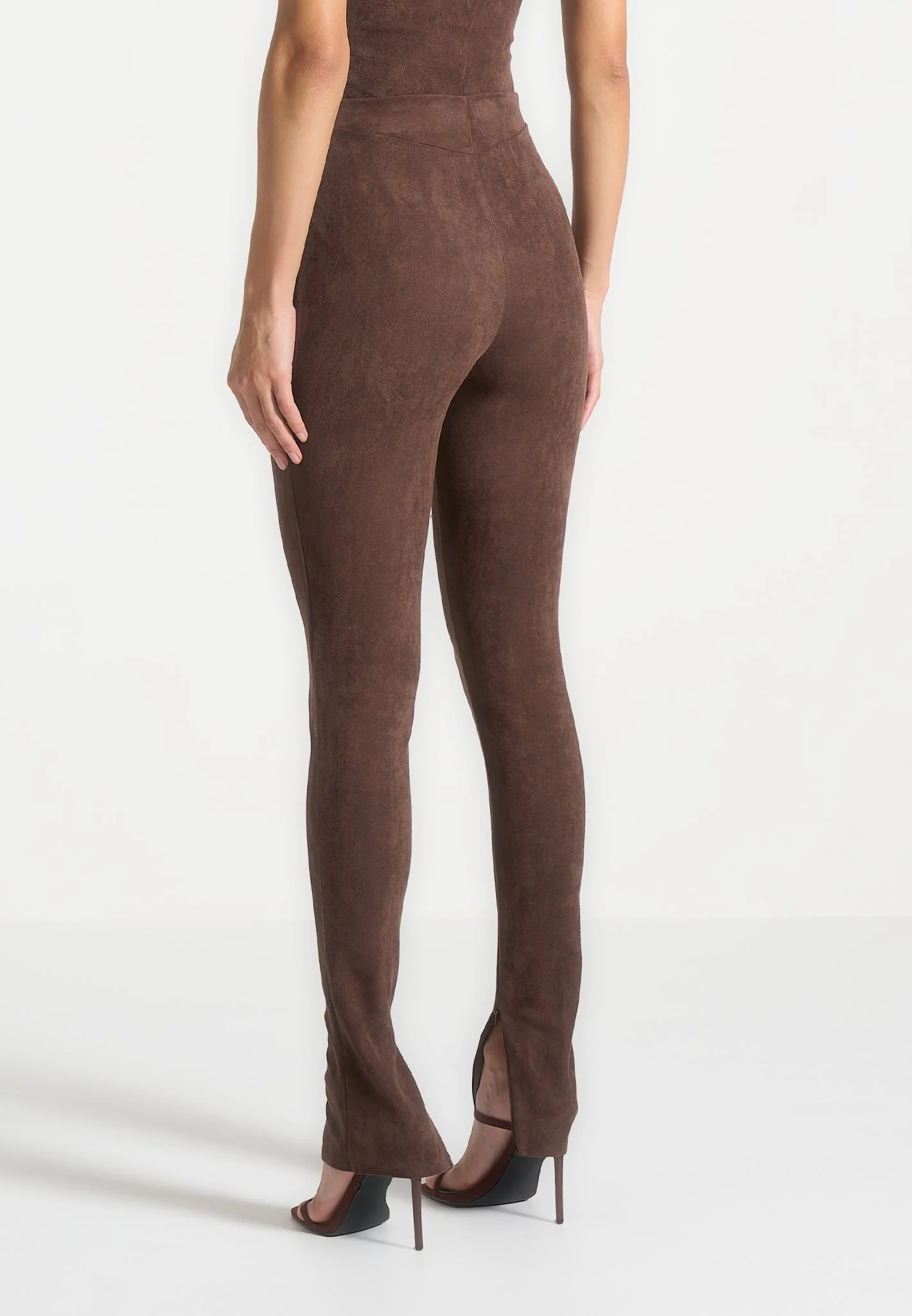 Suede Leggings - Brown - Image 4