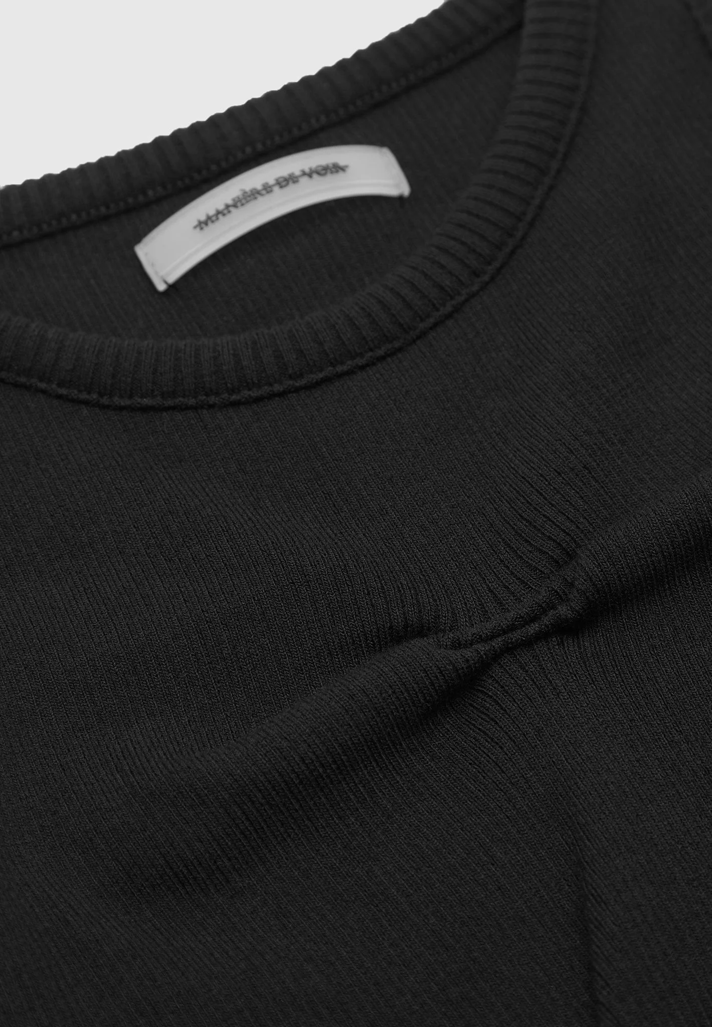 Tacked Ribbed Crop Top - Black - Image 6