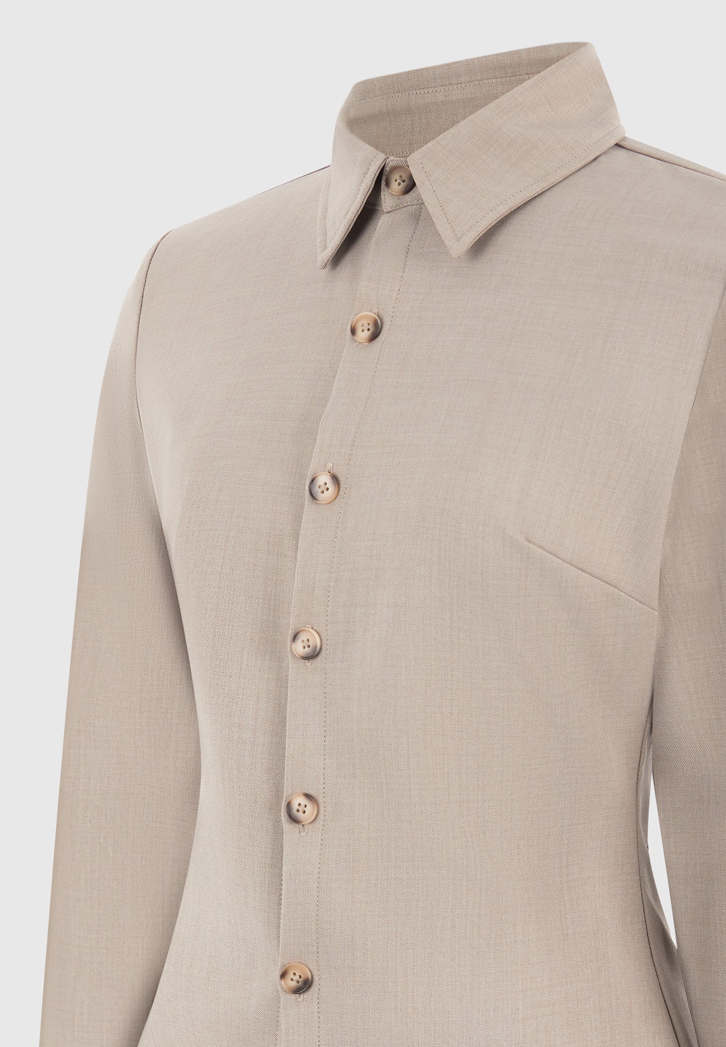 Sonia - Tailored Angled Shirt - Taupe - Image 6