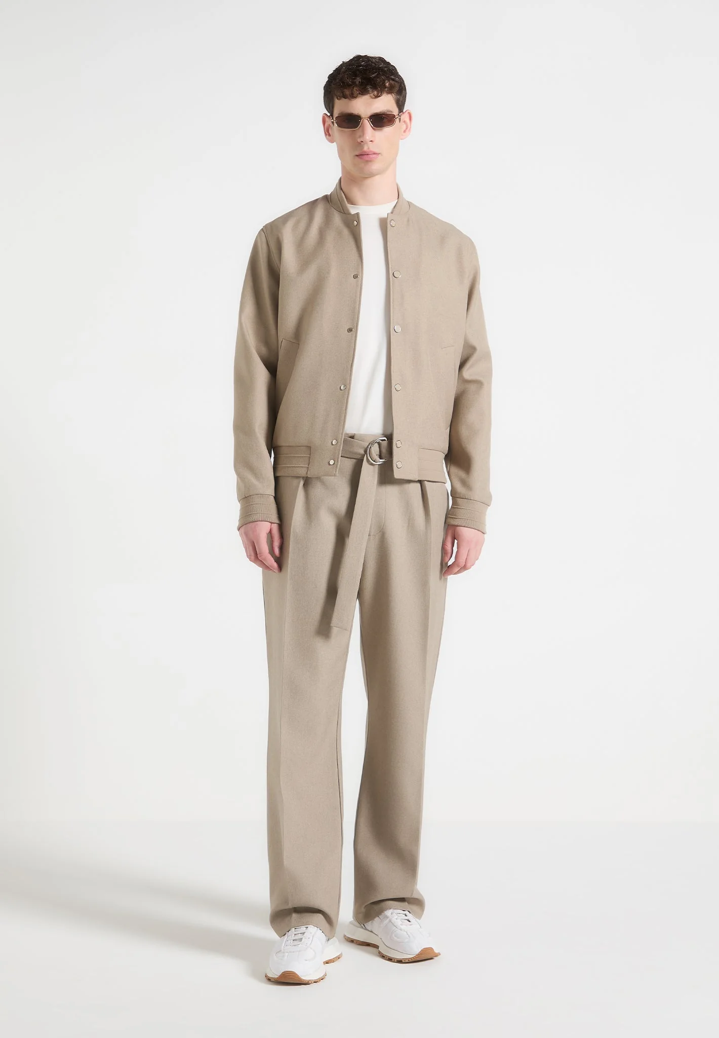 Savin - Tailored Bomber Jacket - Beige - Image 2