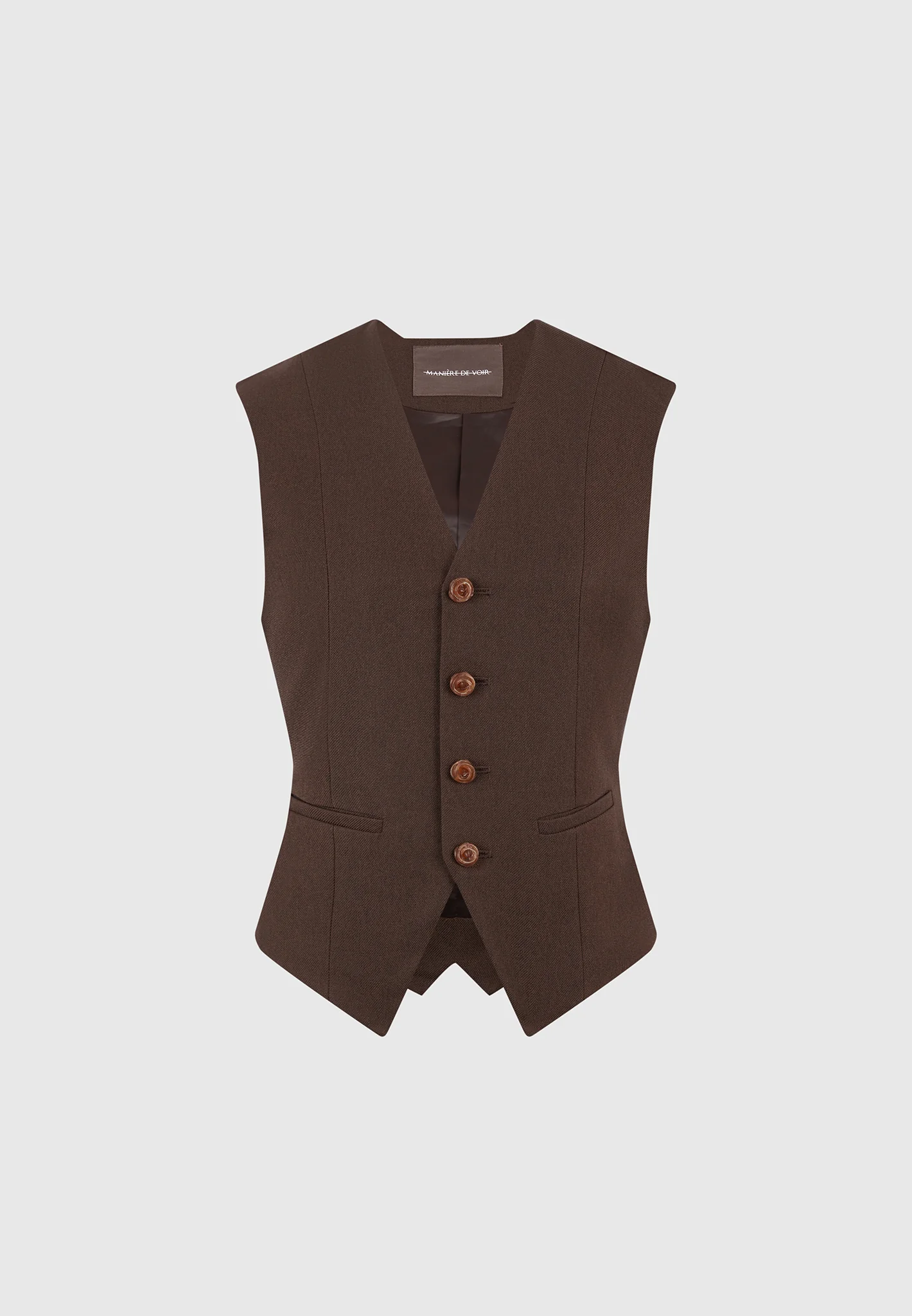 Christine - Tailored Cinch Waistcoat - Brown - Image 6