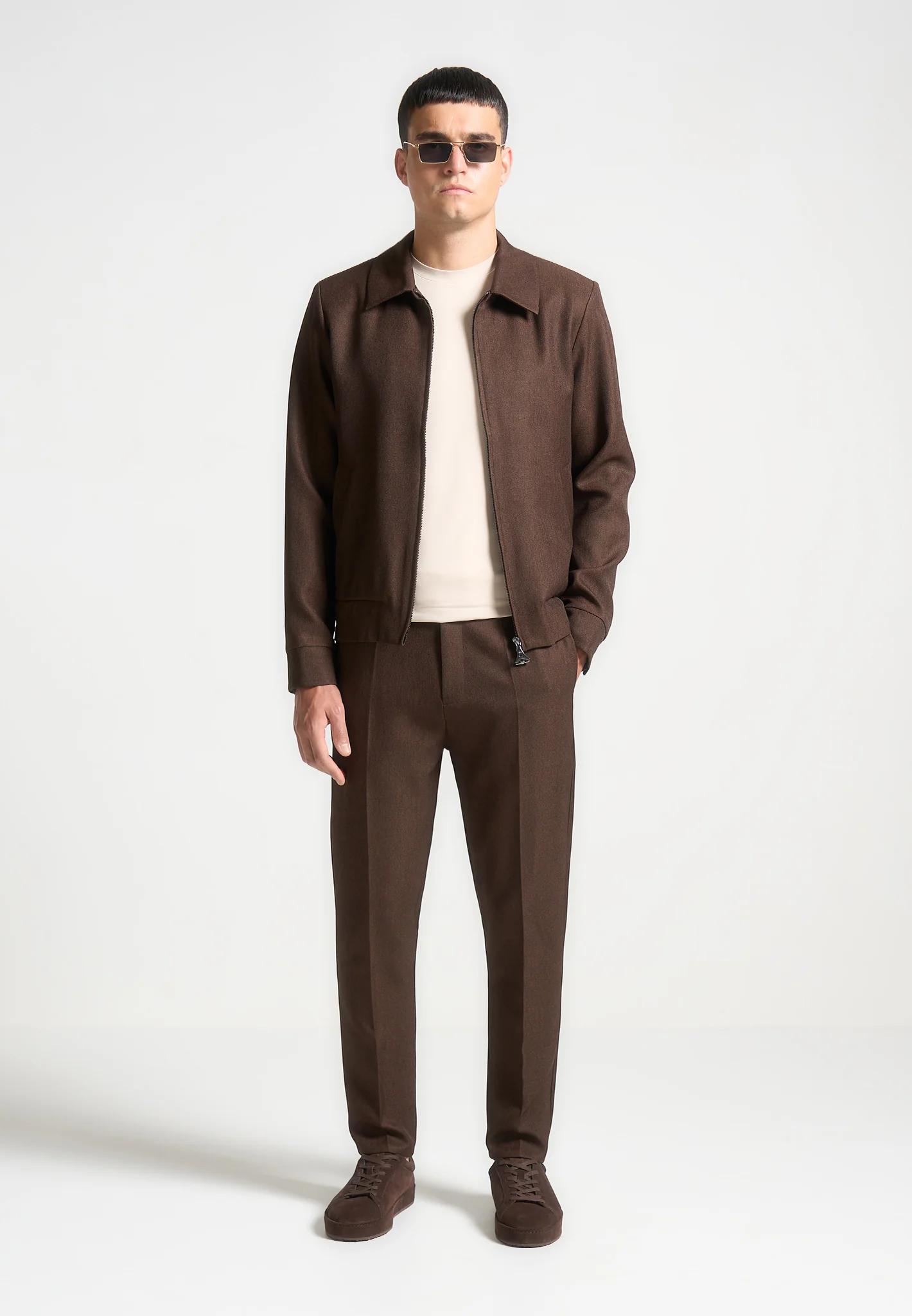 Roger - Tailored Harrington Jacket - Brown - Image 2