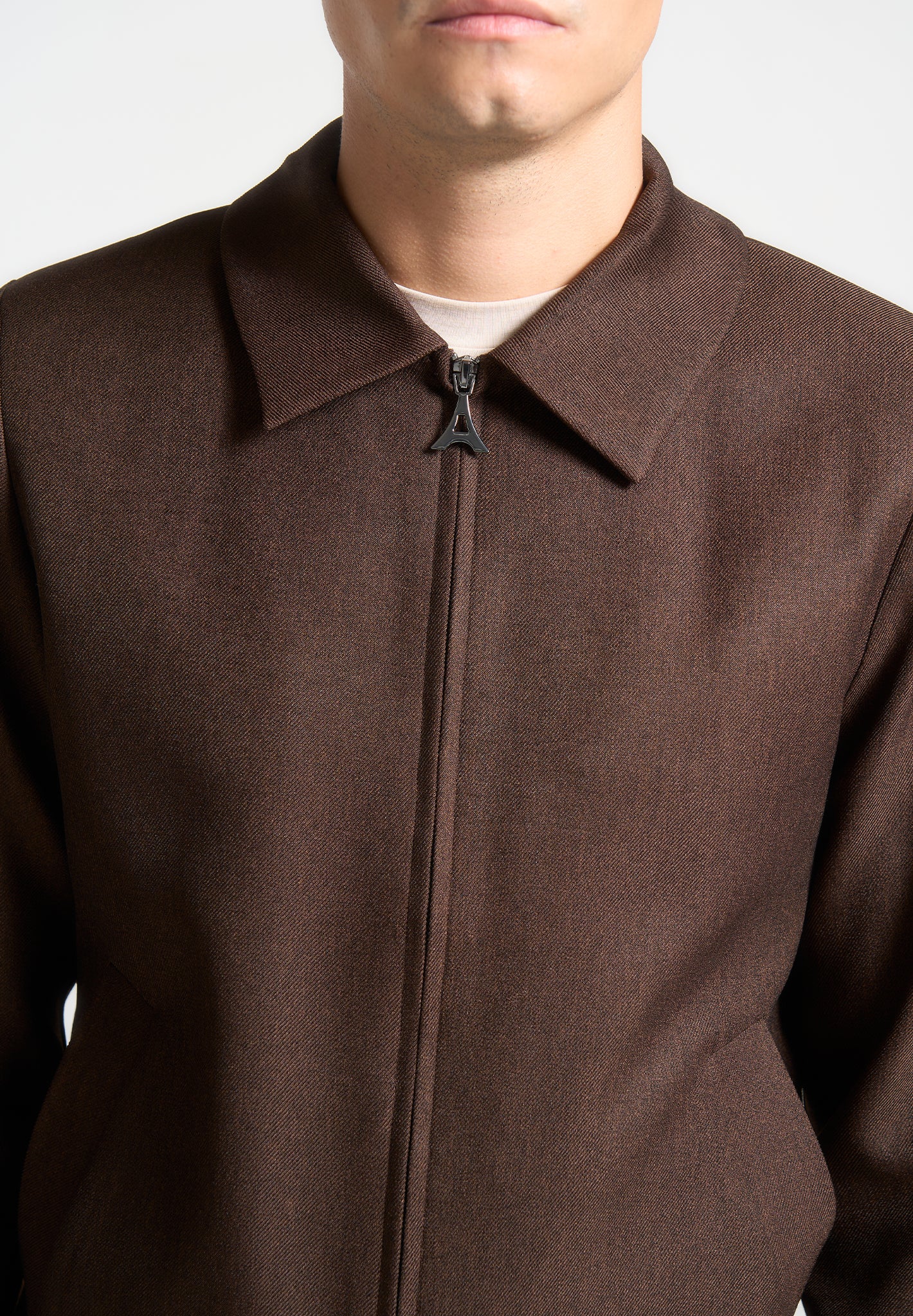 Roger - Tailored Harrington Jacket - Brown - Image 3