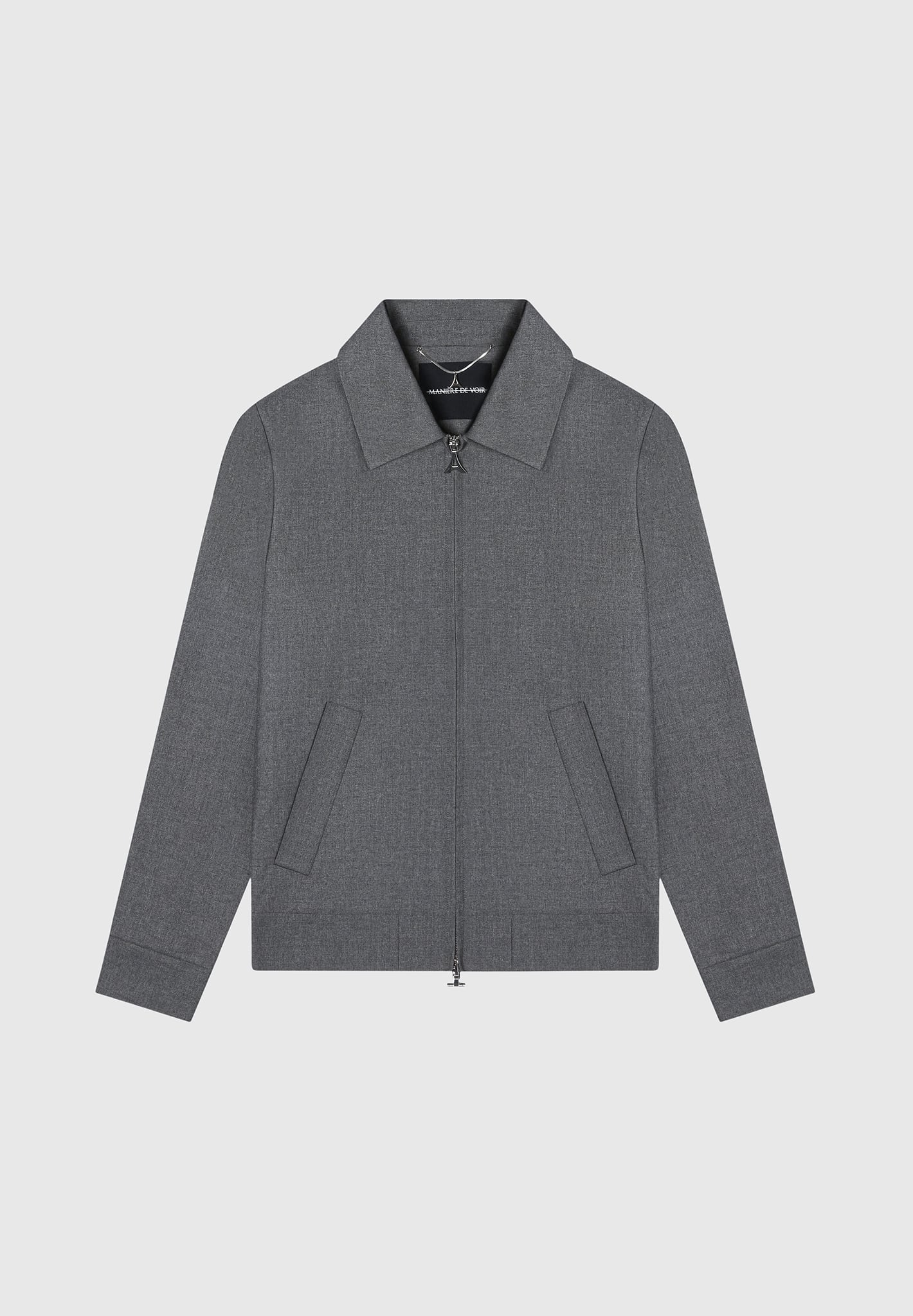 Roger - Tailored Harrington Jacket - Grey - Image 3