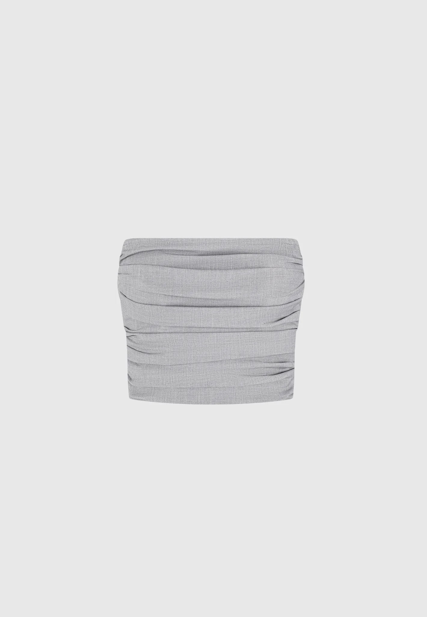 Pleated Bandeau Tailored Corset Top - Grey - Image 4