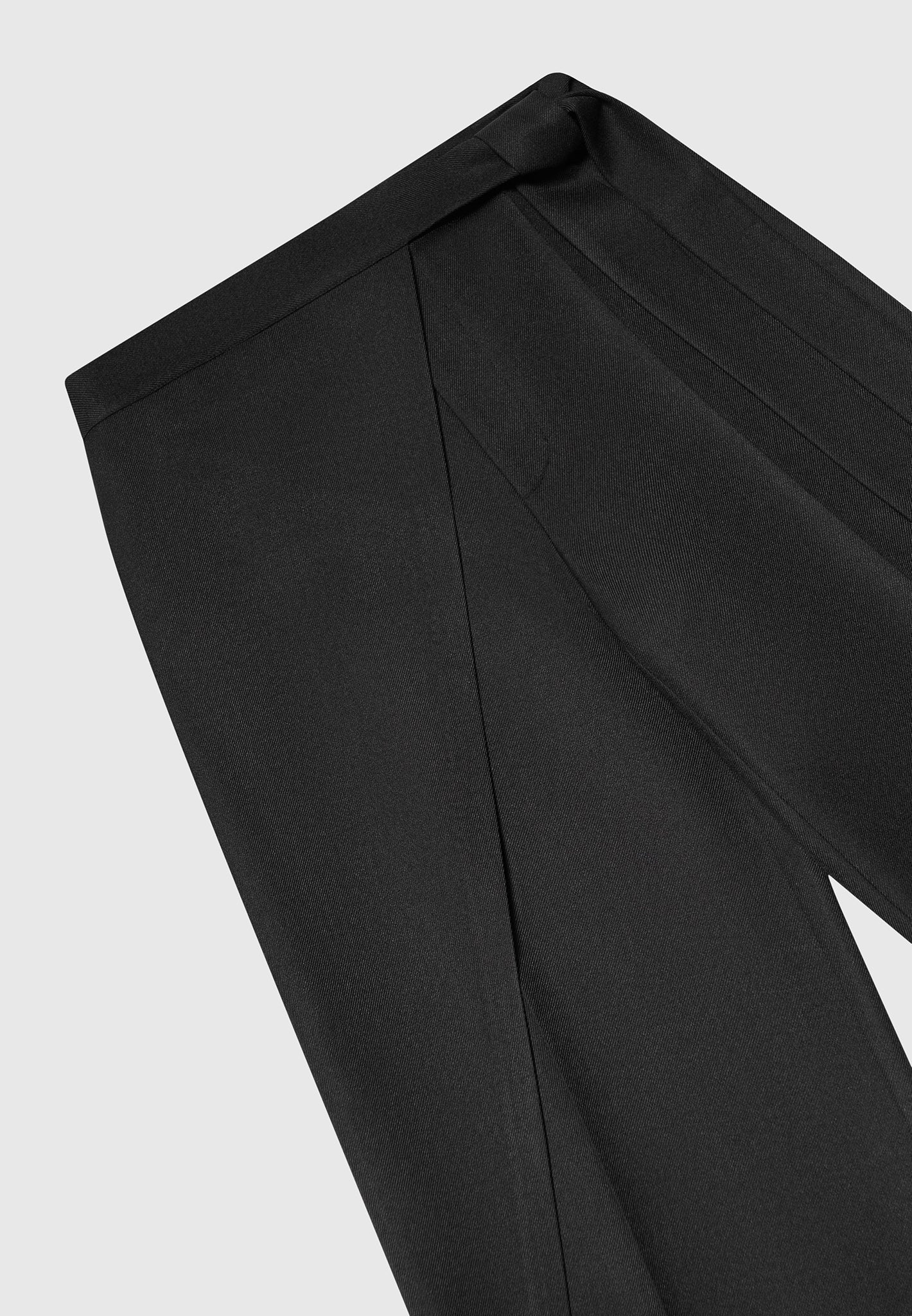 Tailored Wrap Trousers with Tie - Black - Image 7