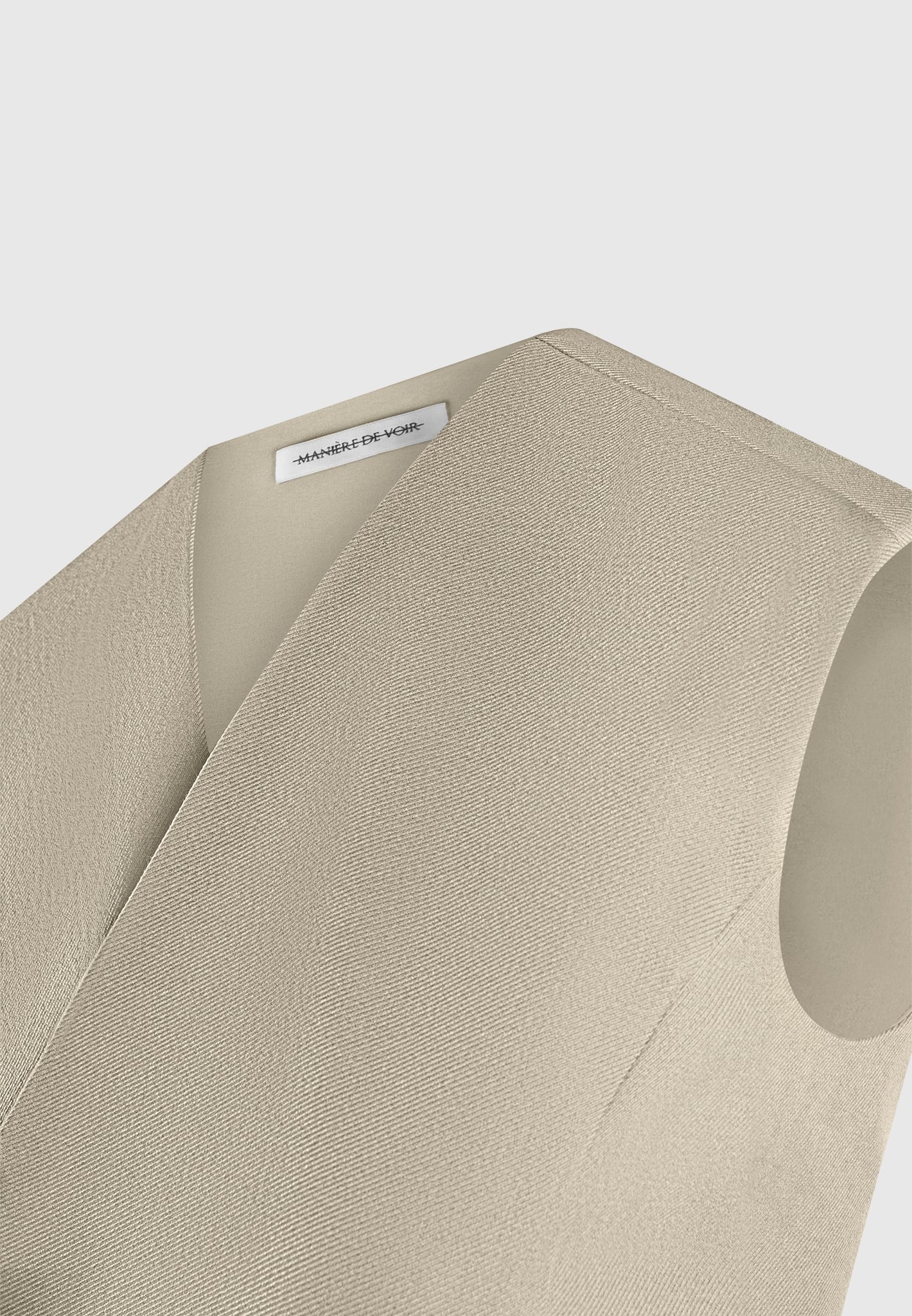 Laurence - Tailored Wrap Waistcoat - Beige - Image 6