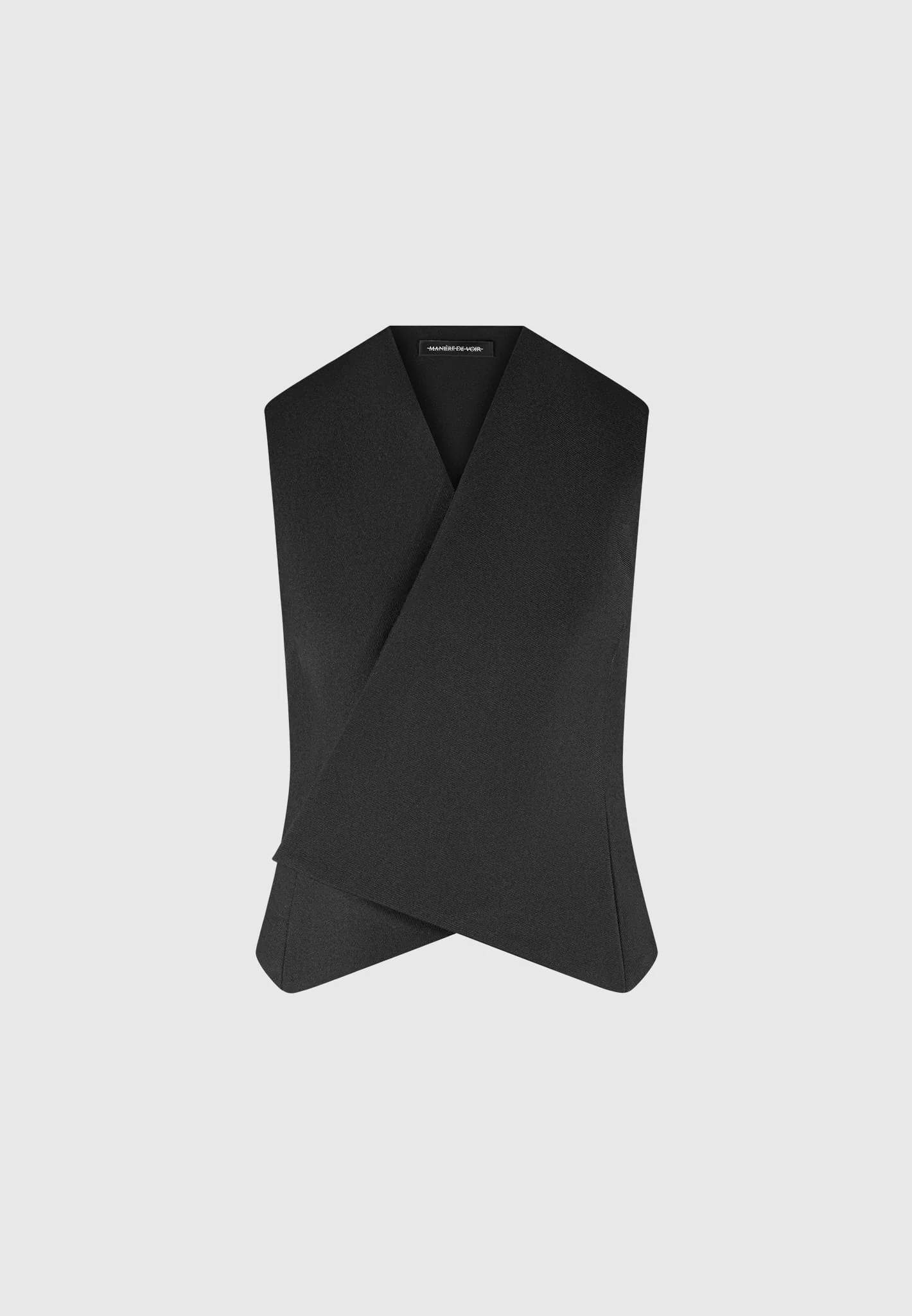 Laurence - Tailored Wrap Waistcoat - Black - Image 4