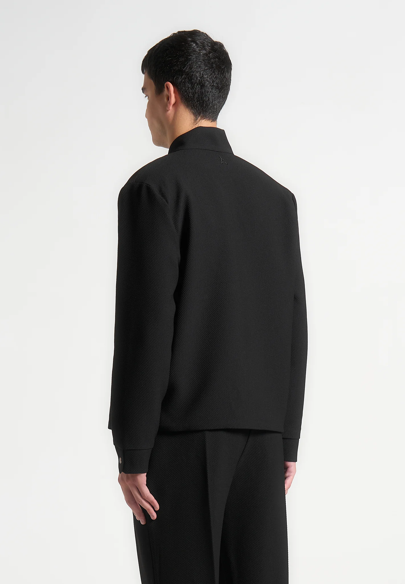 Robin - Textured Kimono Wrap Jacket - Black - Image 3