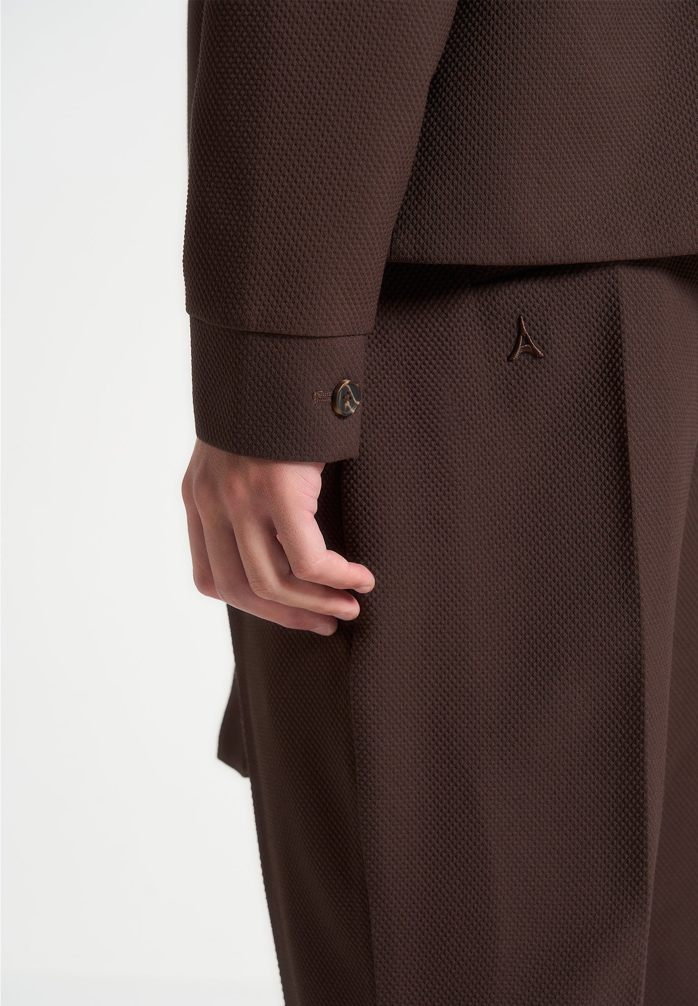 Robin - Textured Kimono Wrap Jacket - Brown - Image 5