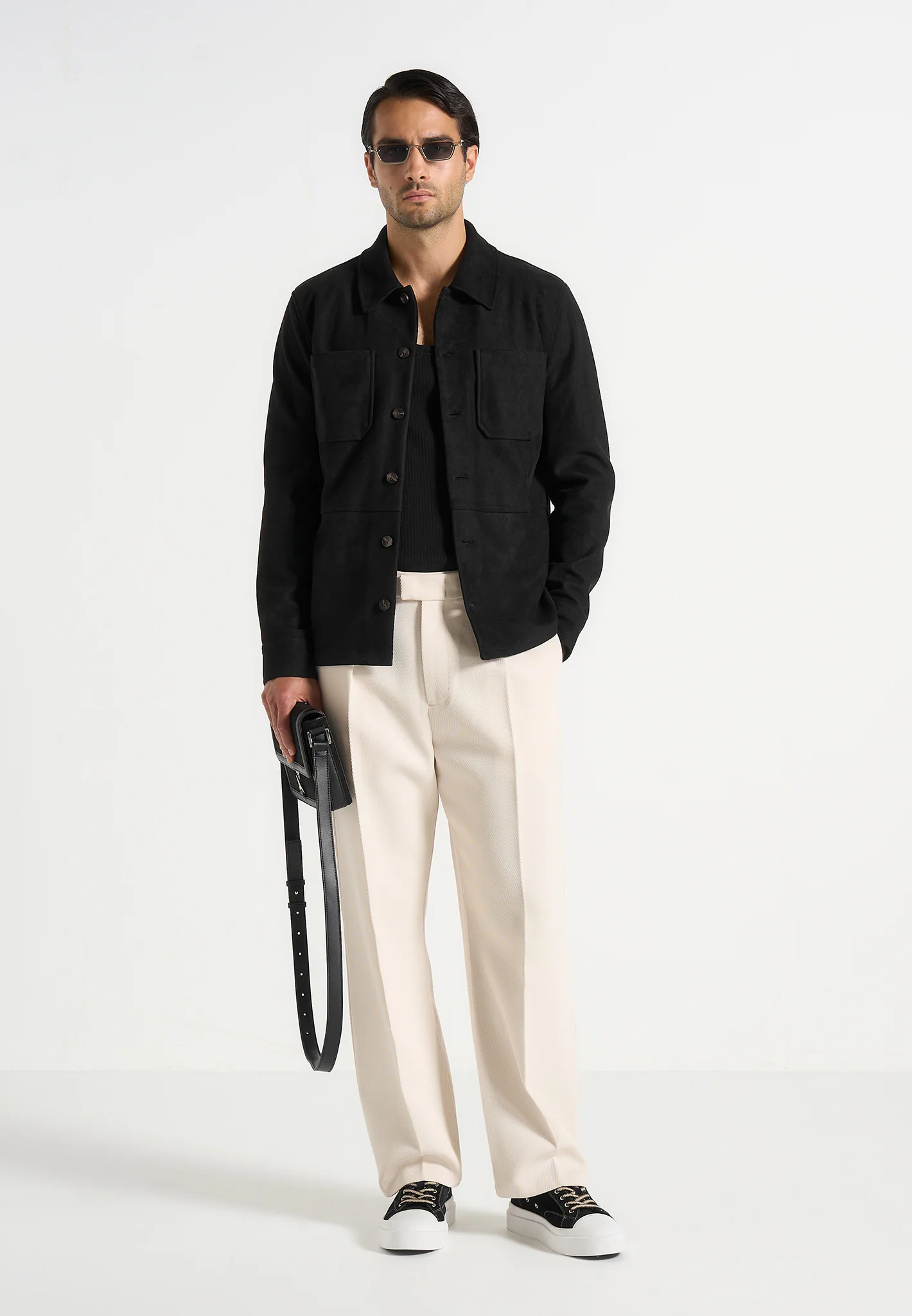 Thomas - Suede Long Sleeve Shirt - Black - Image 2