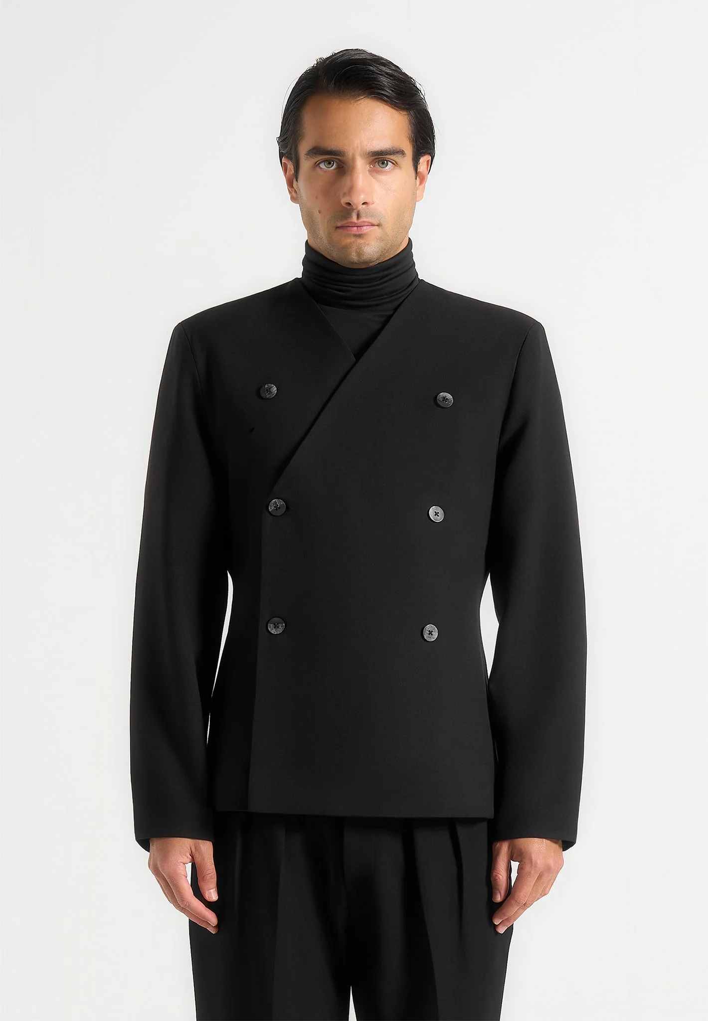 Timeo - Tailored Kimono Blazer - Black