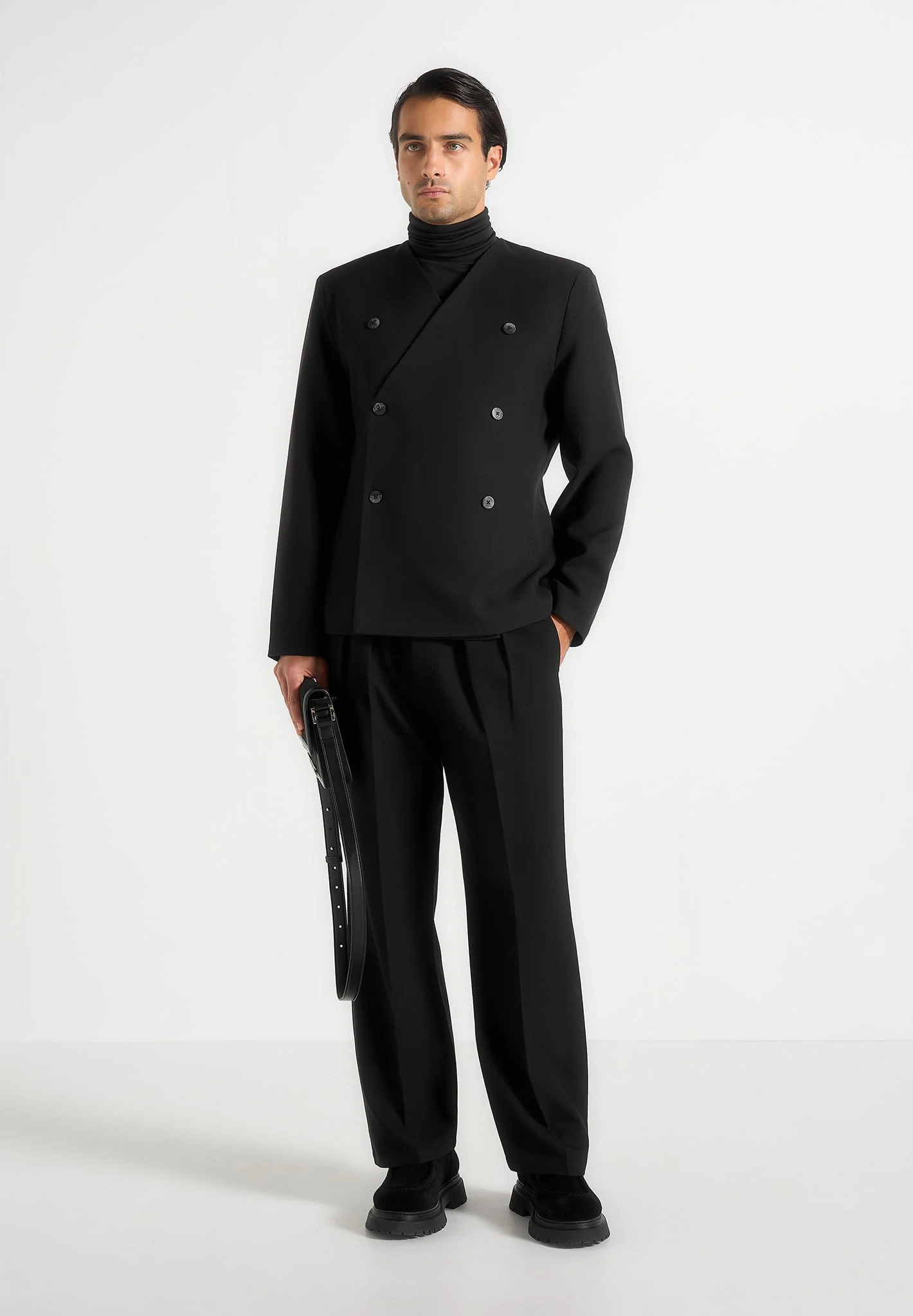 Timeo - Tailored Kimono Blazer - Black - Image 2