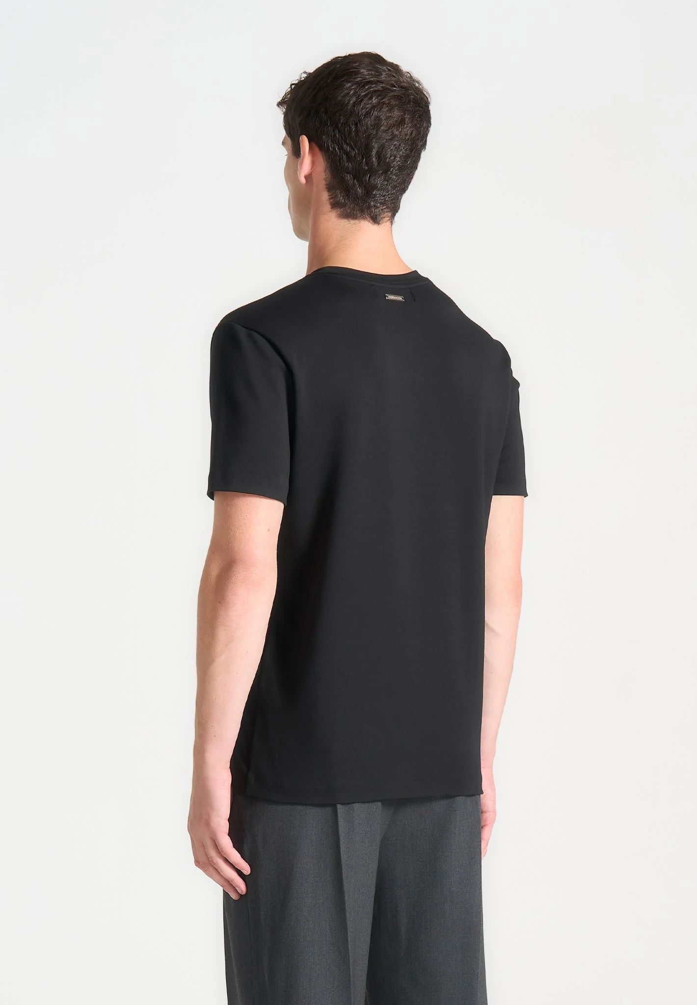 TS002 - Regular Fit Cotton T-Shirt with Pintuck - Black - Image 5