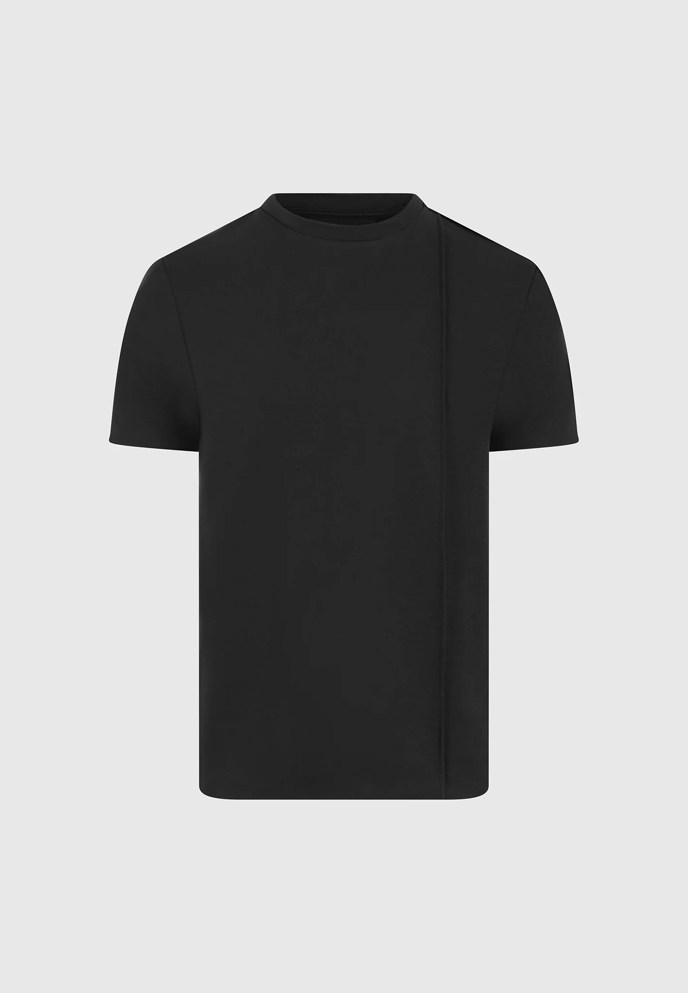 TS002 - Regular Fit Cotton T-Shirt with Pintuck - Black - Image 6