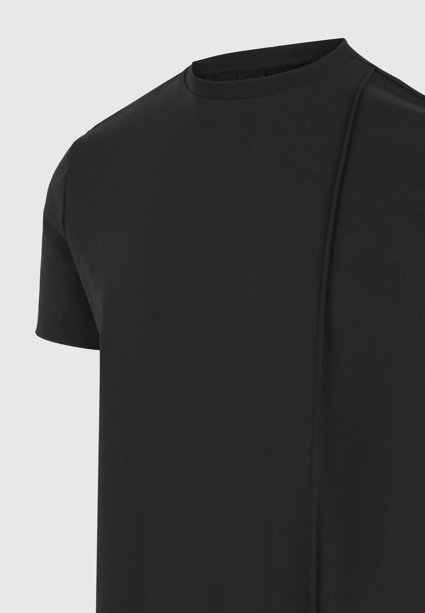 TS002 - Regular Fit Cotton T-Shirt with Pintuck - Black - Image 7