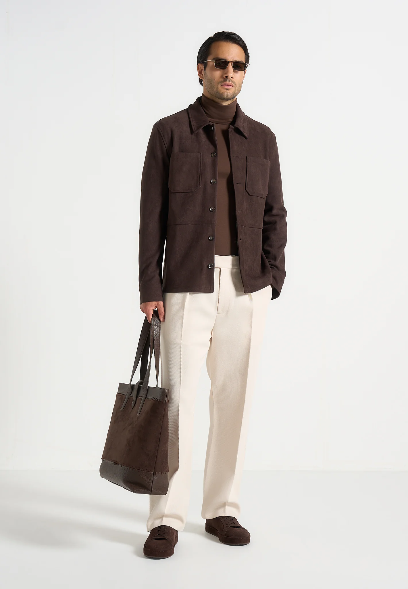 TS006 - Long Sleeve Roll Neck Top - Brown - Image 3