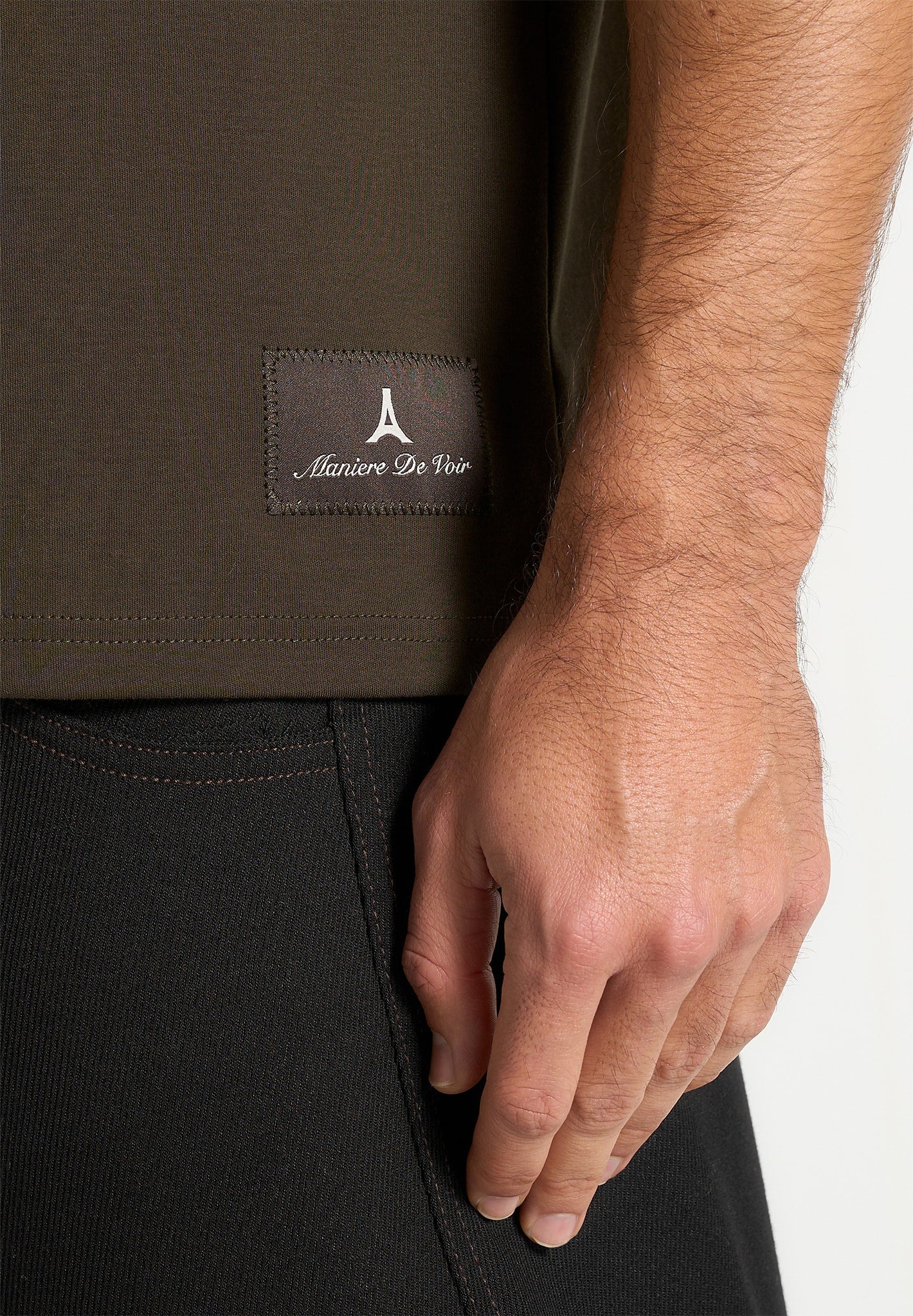 TS007 - Relaxed Fit Cotton T-Shirt - Olive - Image 3