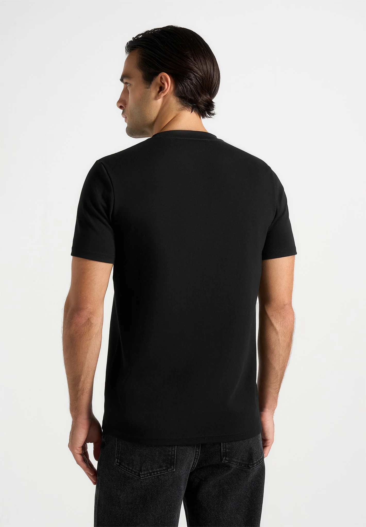 TS008 - Regular Fit Cotton T-Shirt - Black - Image 5