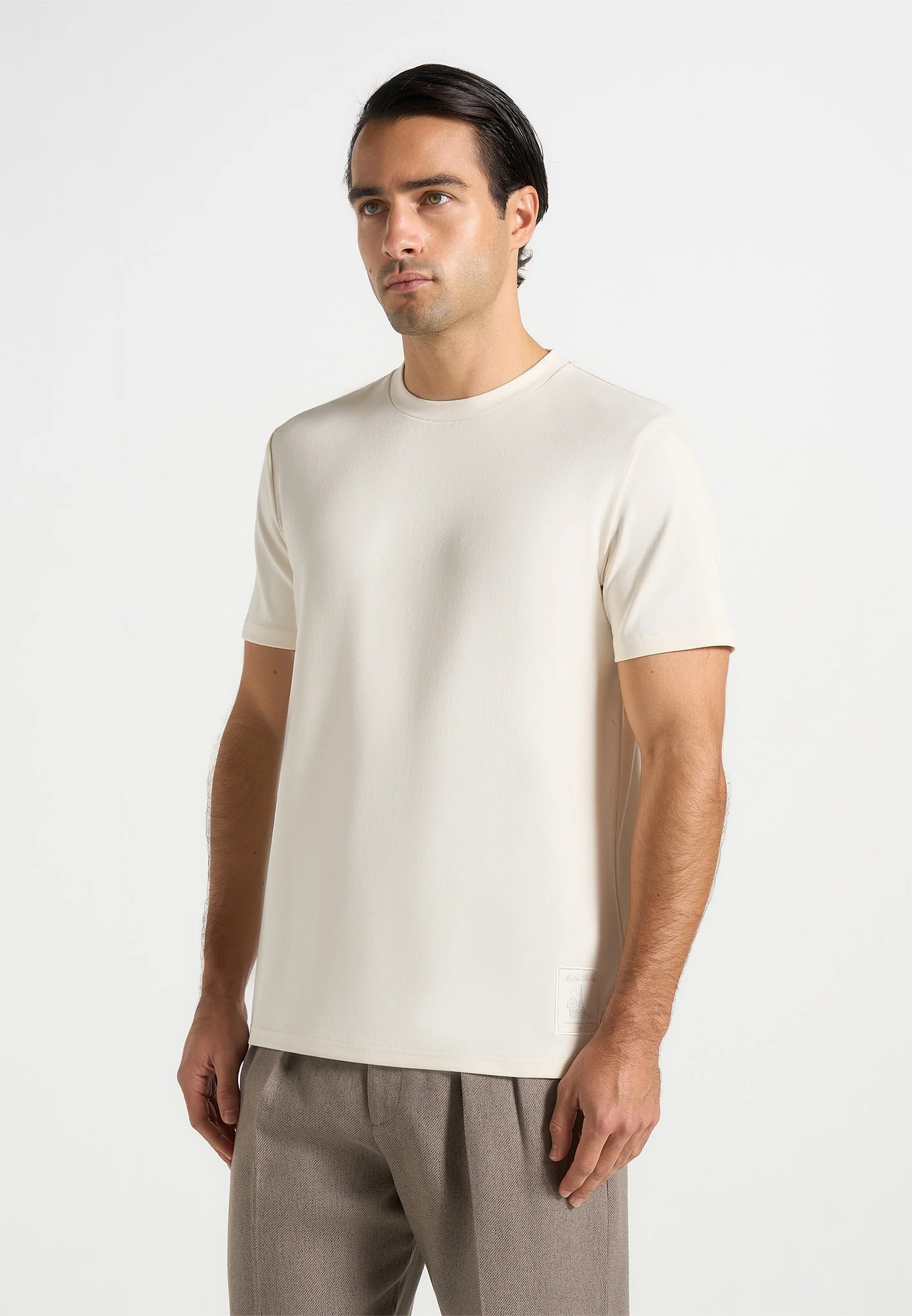 TS008 - Regular Fit Cotton T-Shirt - Cream - Image 2