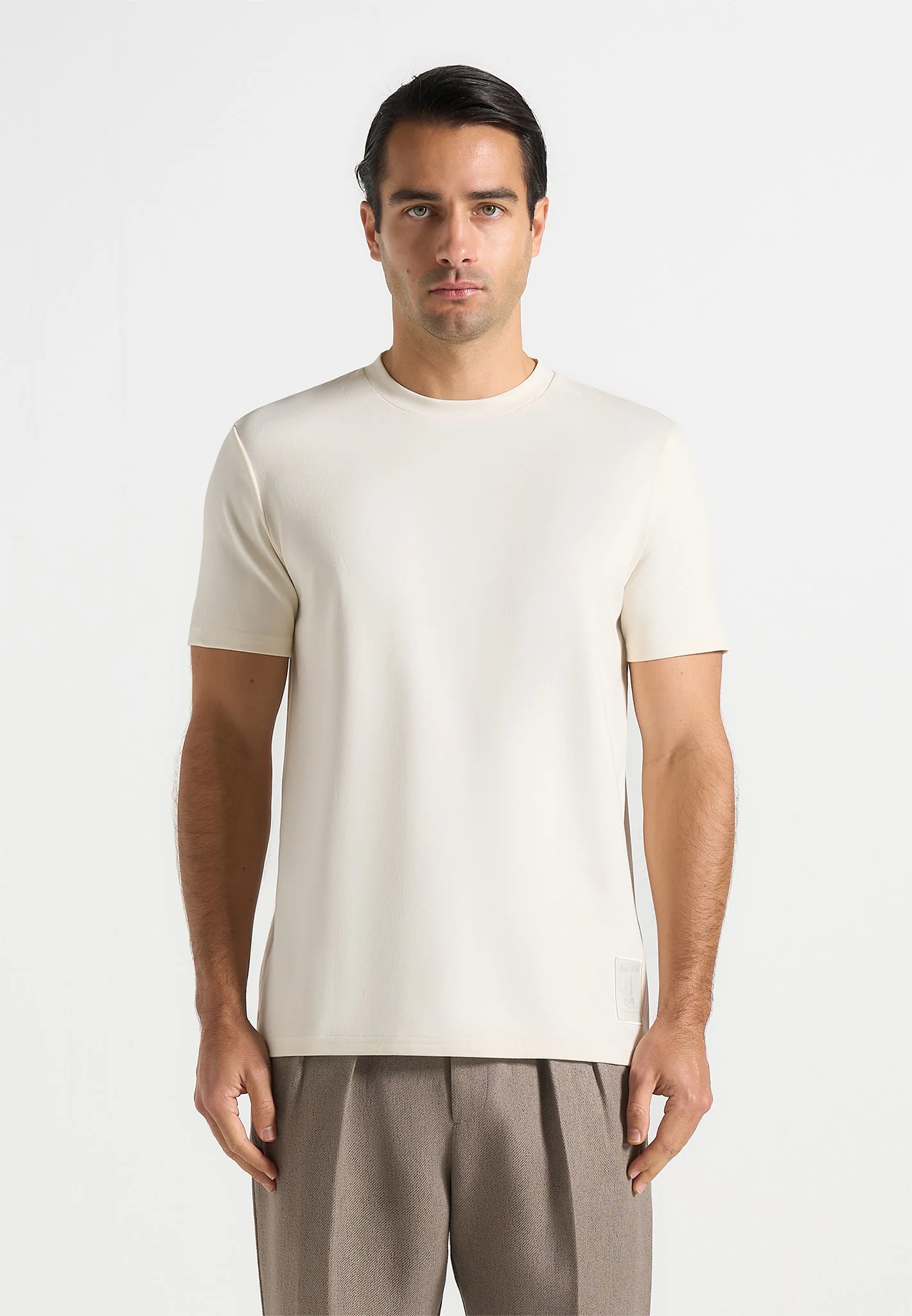 TS008 - Regular Fit Cotton T-Shirt - Cream - Image 6