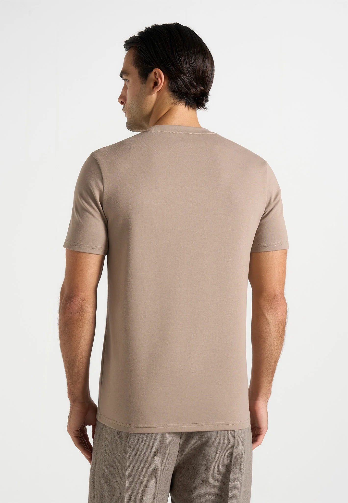 TS008 - Regular Fit Cotton T-Shirt - Taupe - Image 5