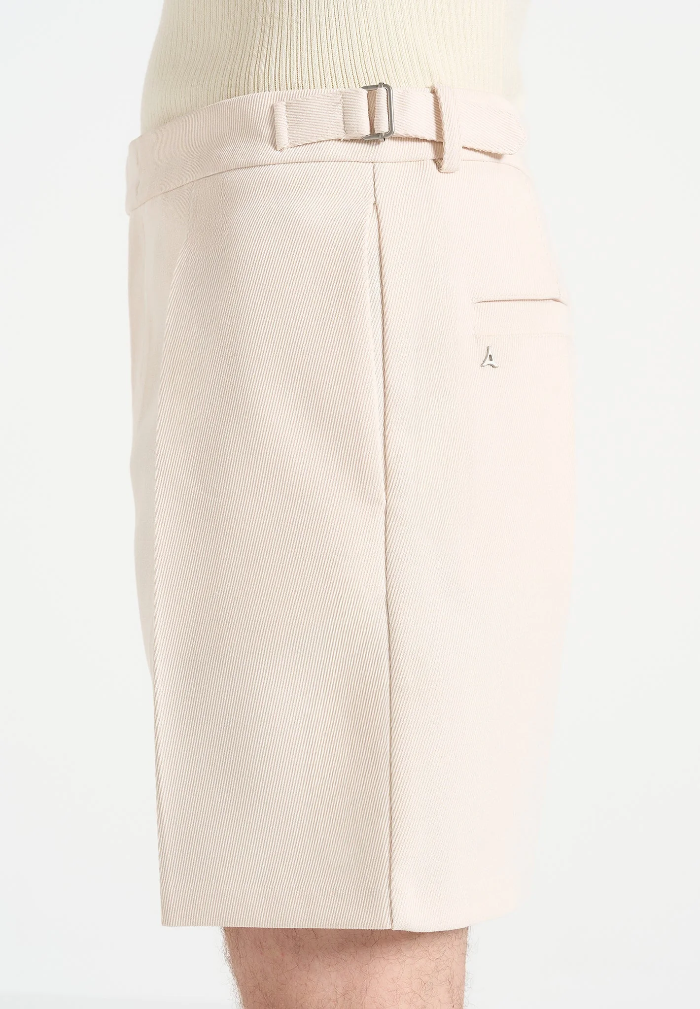 Marin - Twill Pleated Shorts - Cream - Image 2