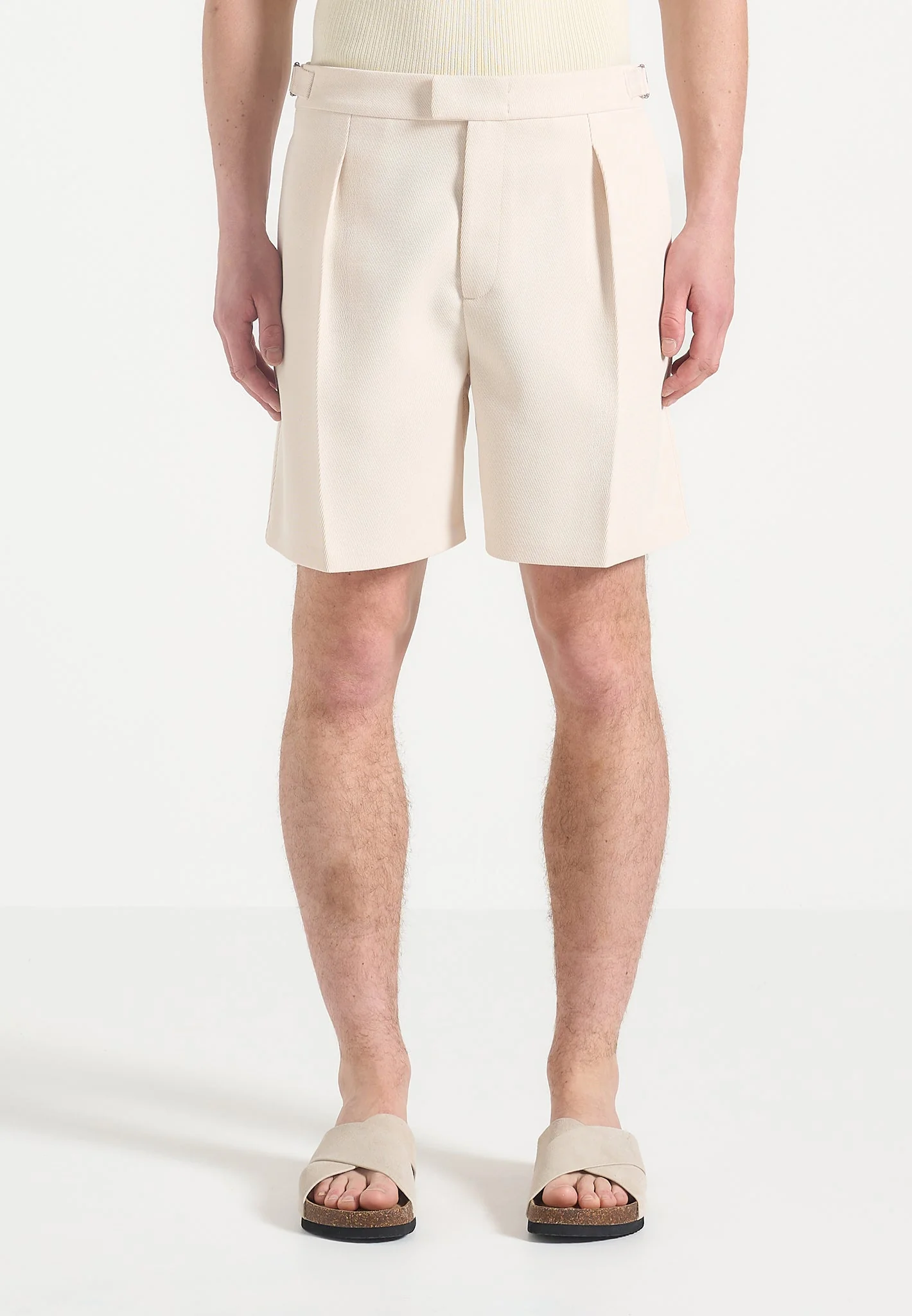 Marin - Twill Pleated Shorts - Cream - Image 5