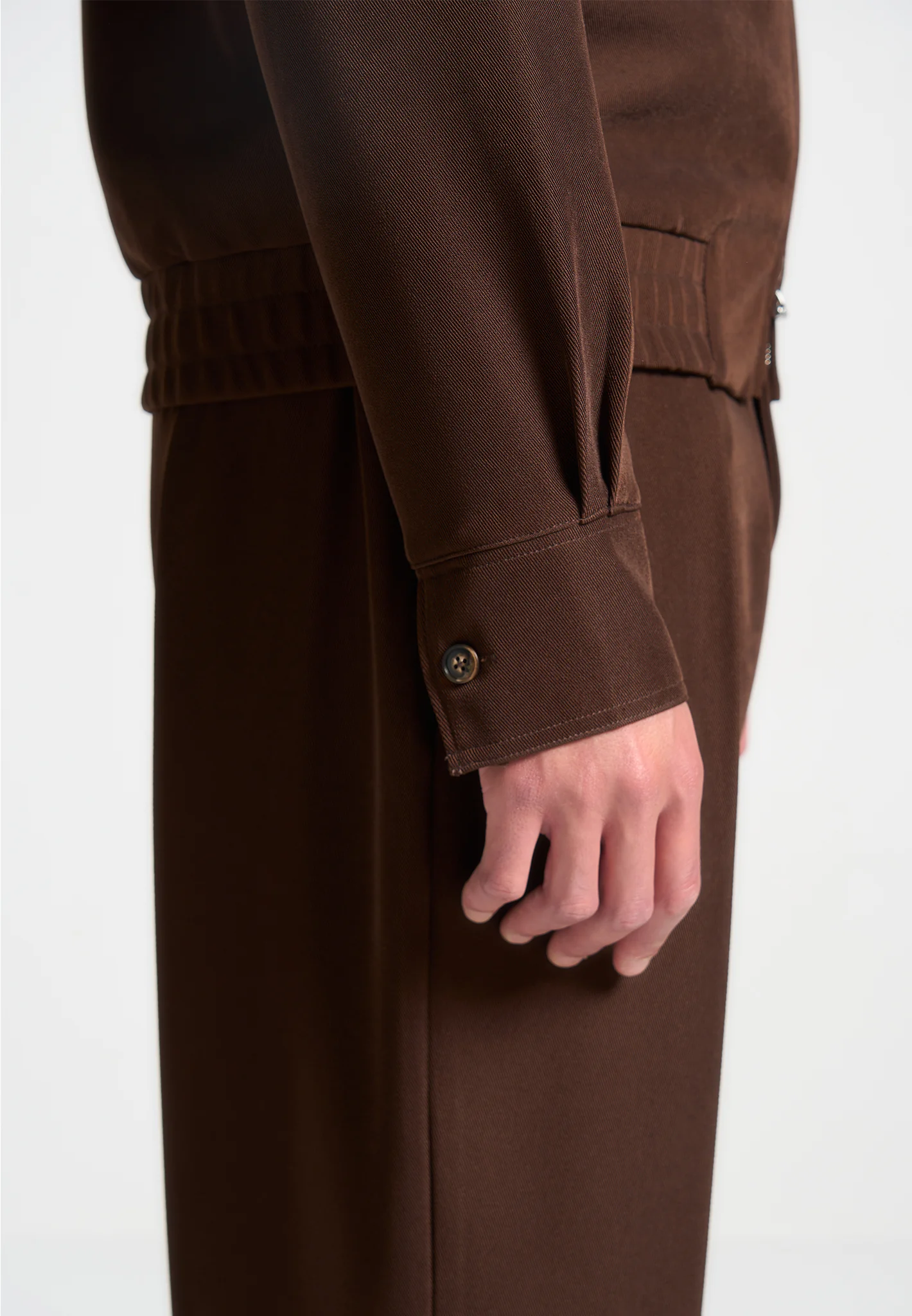 Twill Tailored Jacket - Brown - Image 5