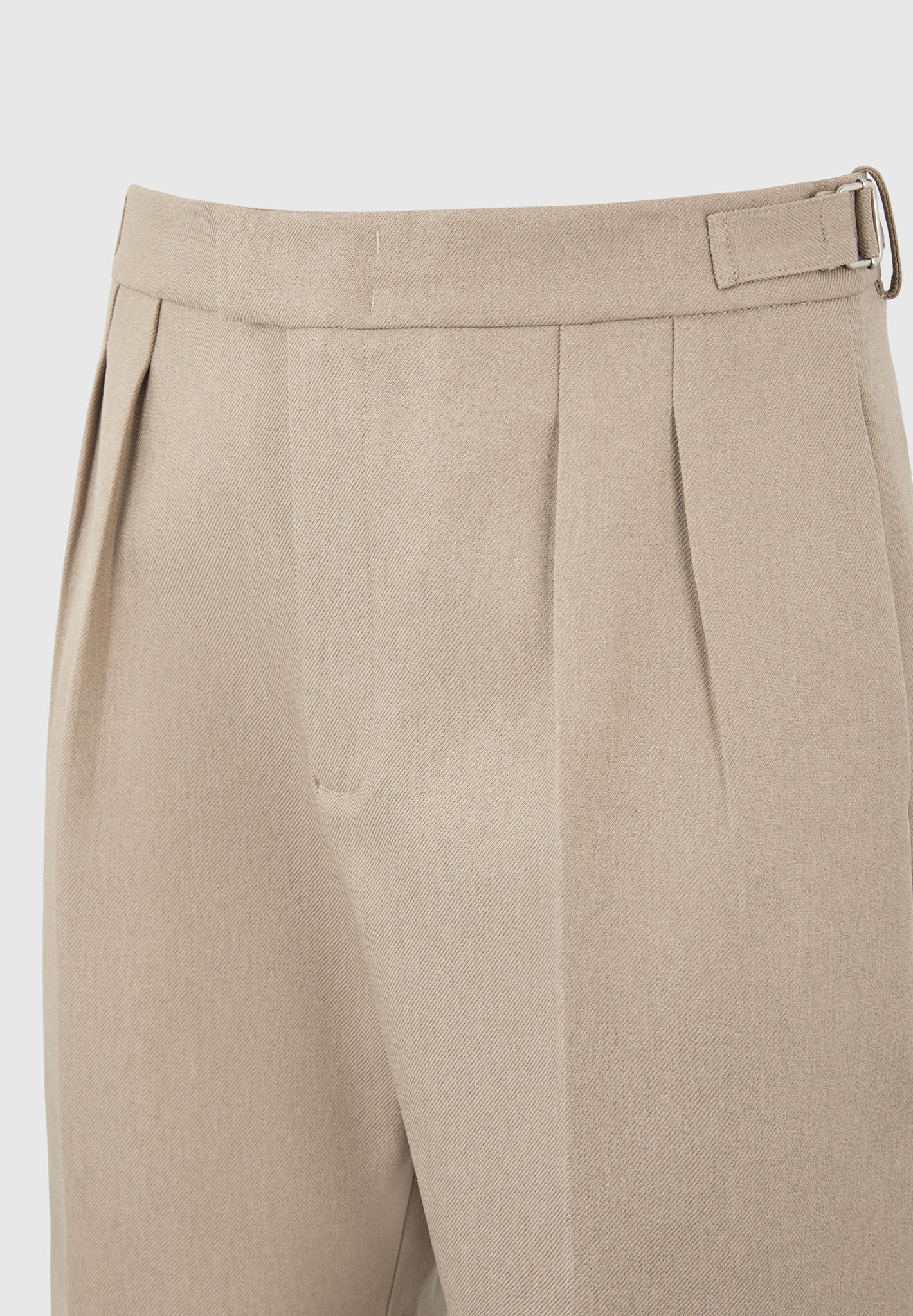 Bertrand - Twin Pleat Tailored Shorts - Beige - Image 7