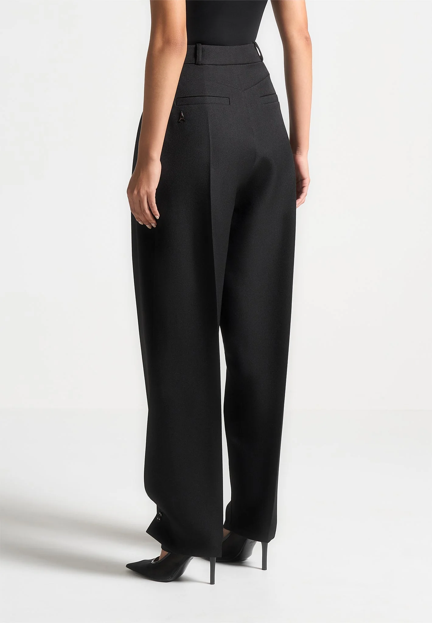 Sophie - Twist Leg Tailored Trousers - Black - Image 3