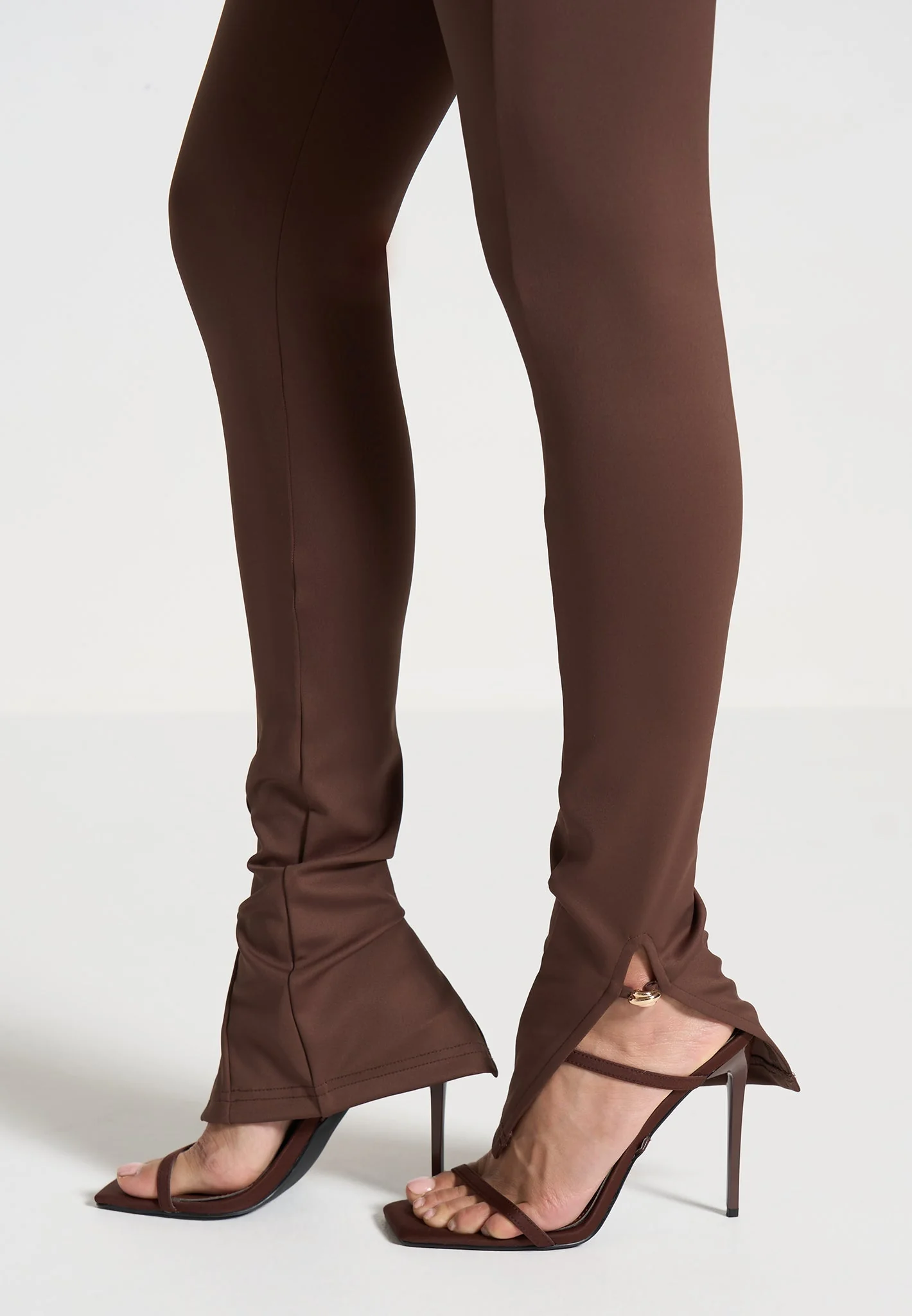 Twisted Bust Off Shoulder Jumpsuit - Brown - Image 4