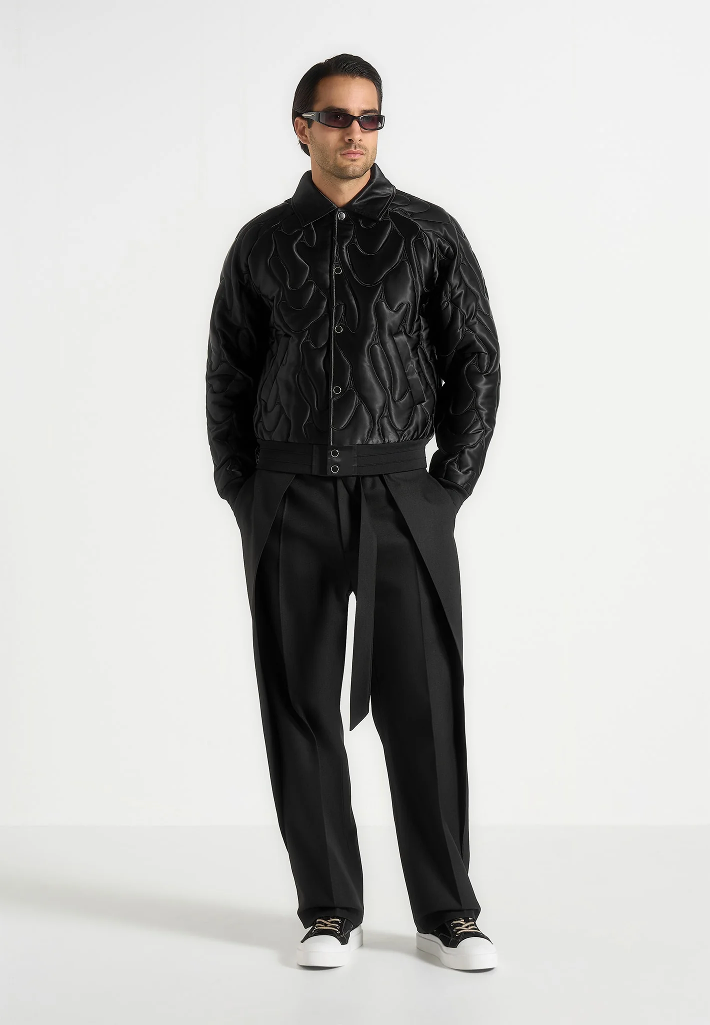 Ugo - Satin Embroidered Jacket - Black - Image 2