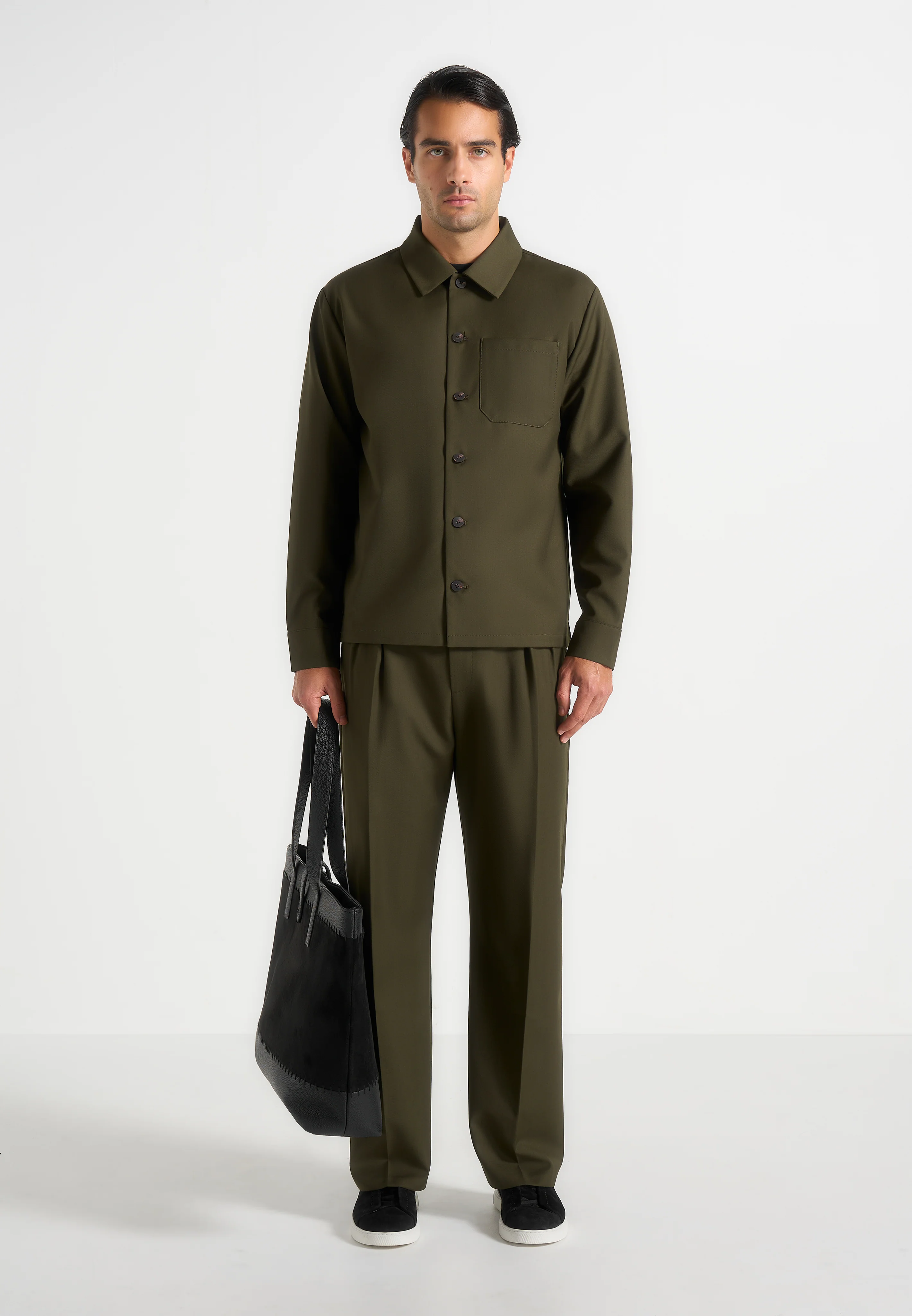 Valentin - Classic Long Sleeve Shirt - Olive - Image 2