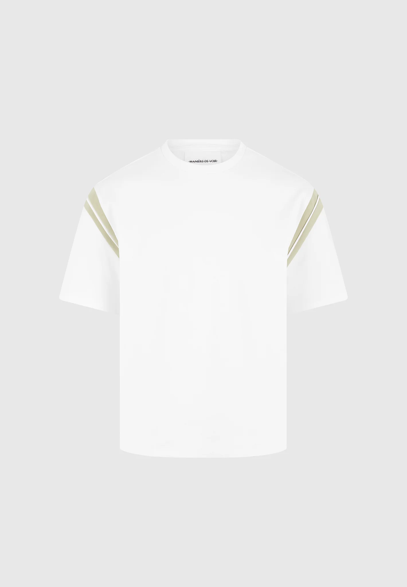 Georges - Varsity Cotton T-Shirt - Off White/Sage - Image 7