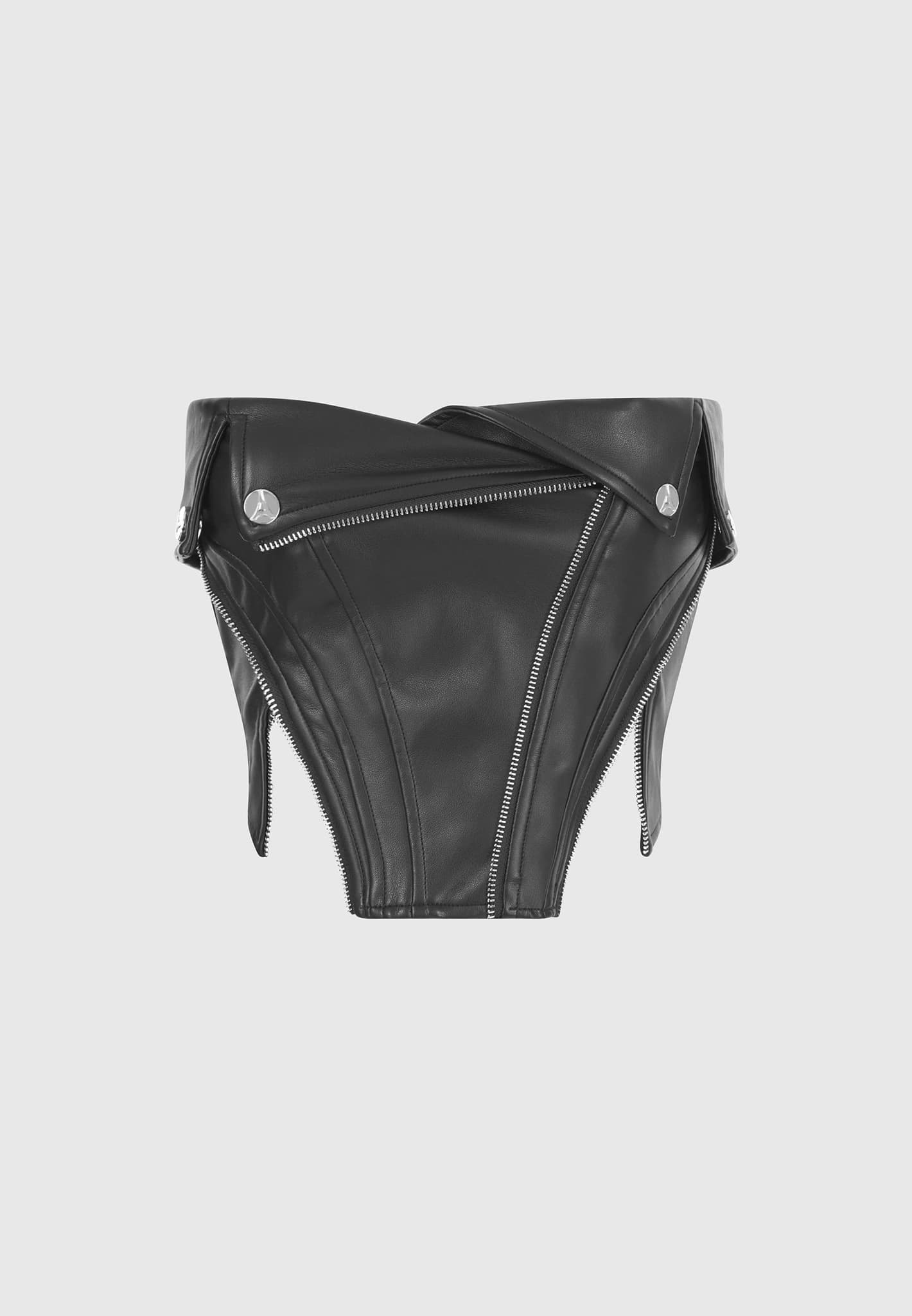 Leather Biker Corset - Black - Image 4