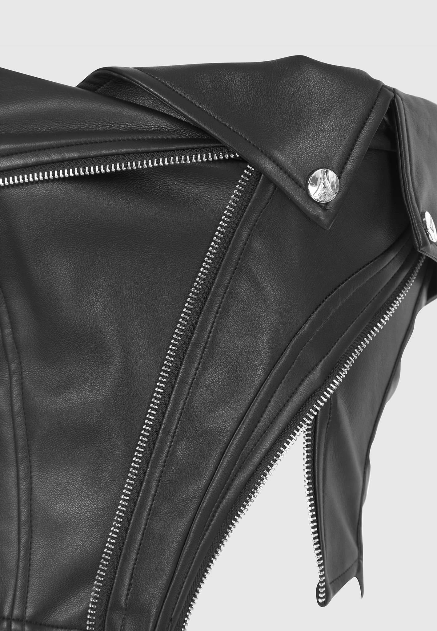 Leather Biker Corset - Black - Image 7