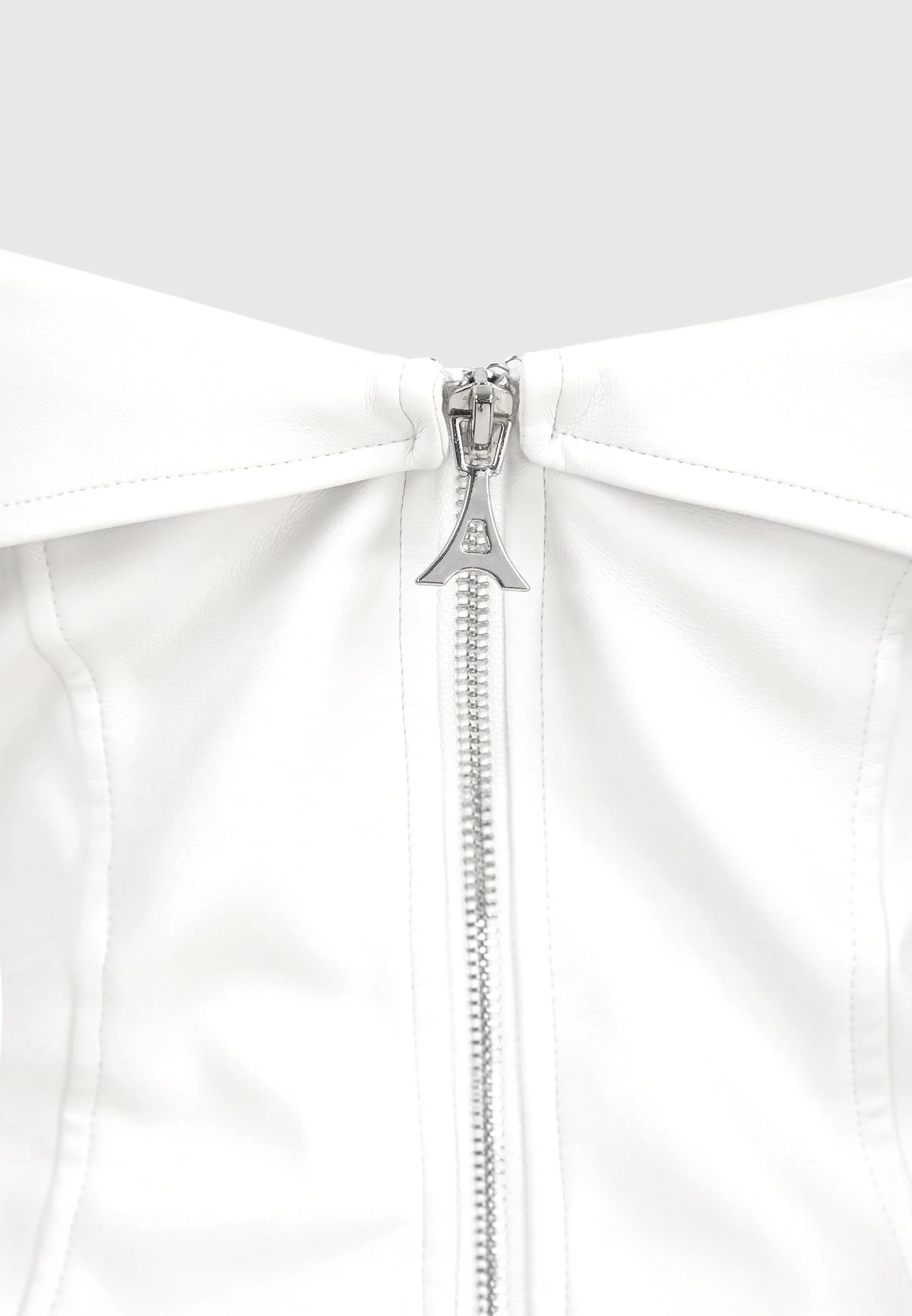 Leather Biker Corset - White - Image 8