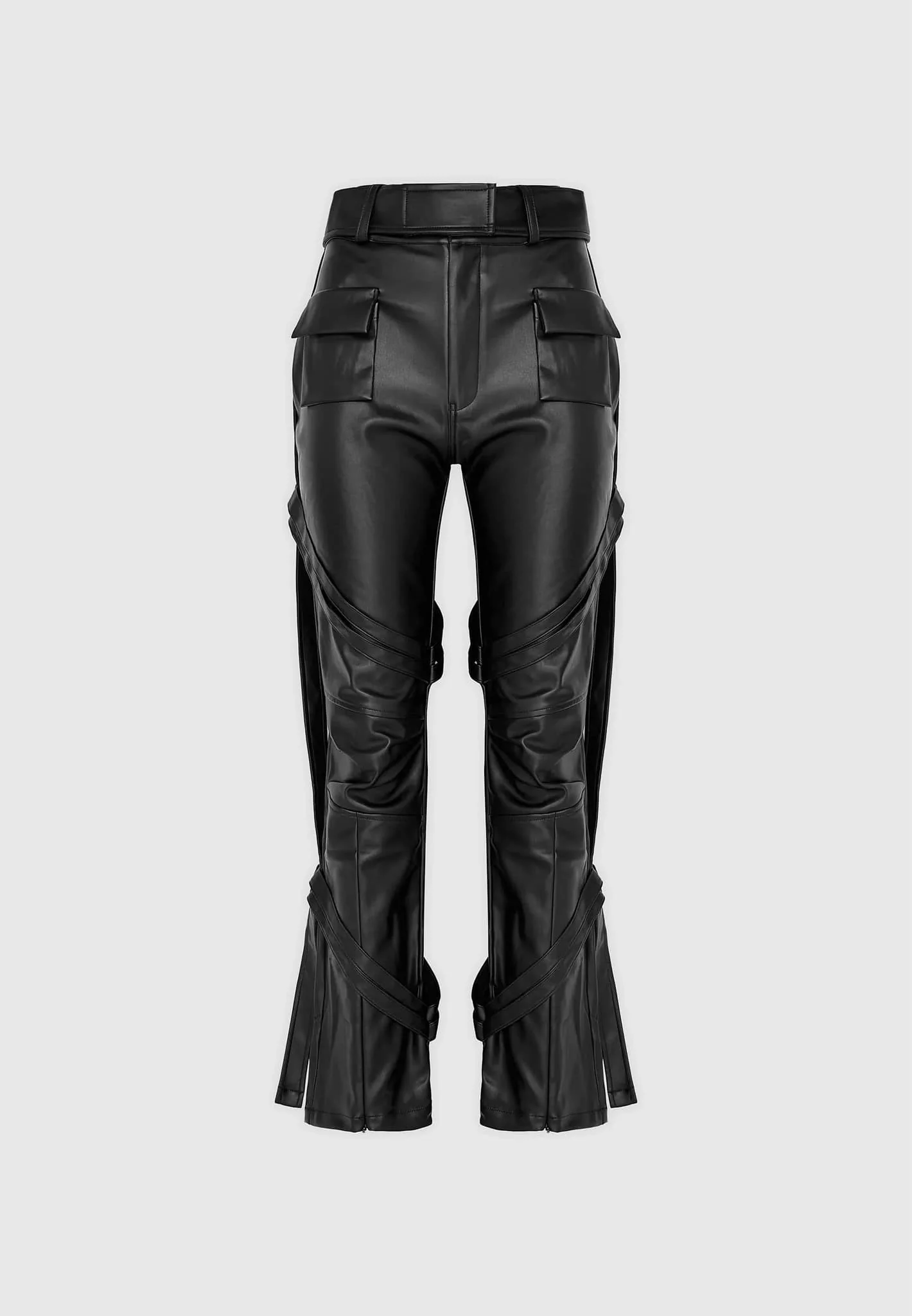Leather Carpenter Cargo Trousers - Black - Image 4